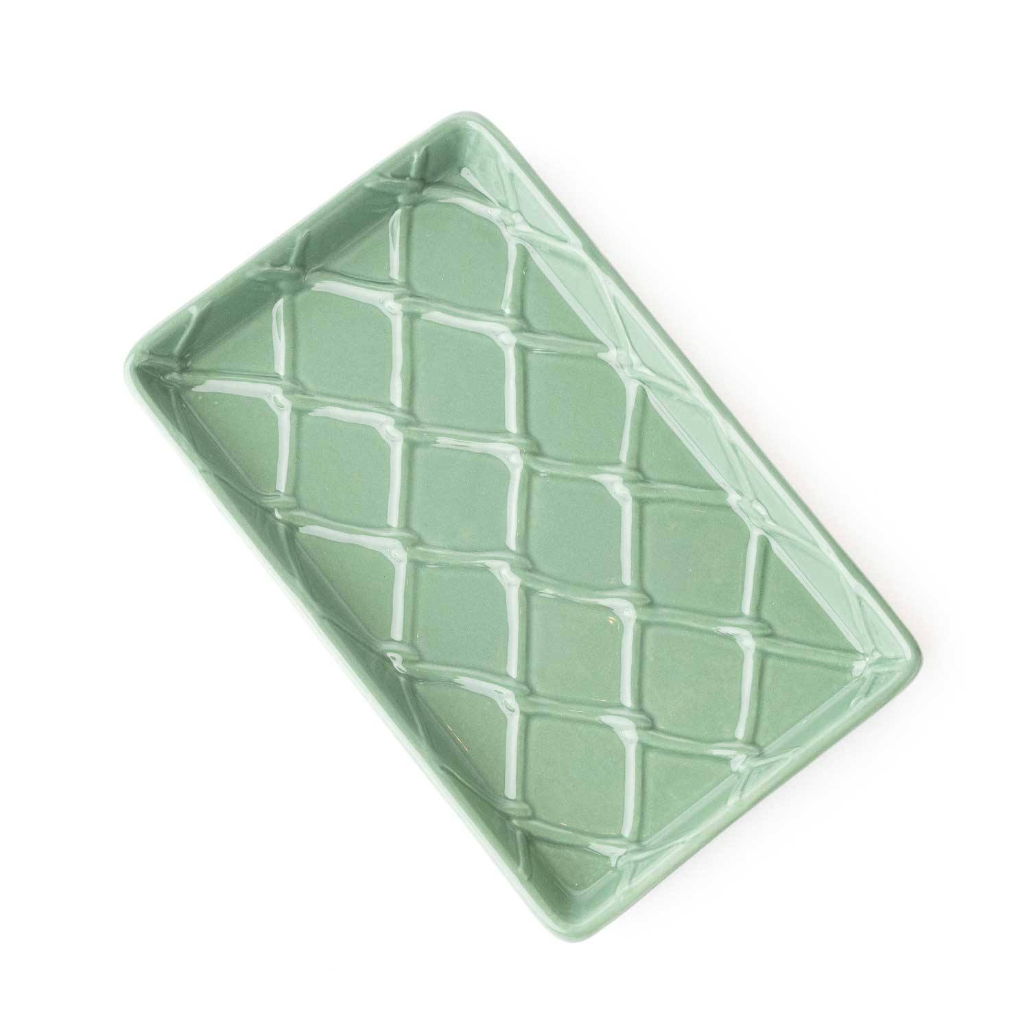 Green Textured Soap Dish