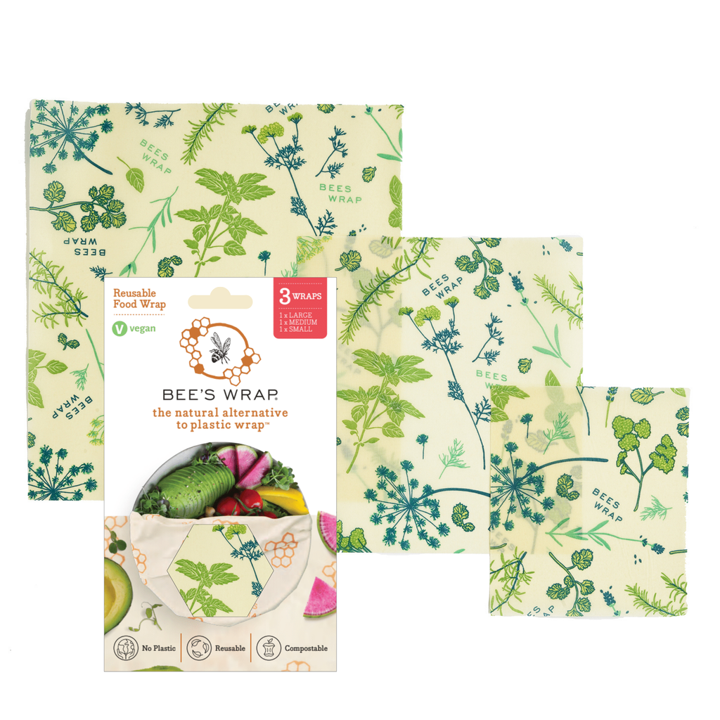 Assorted 3 Pack Beeswax Food Wrap- Herb Garden