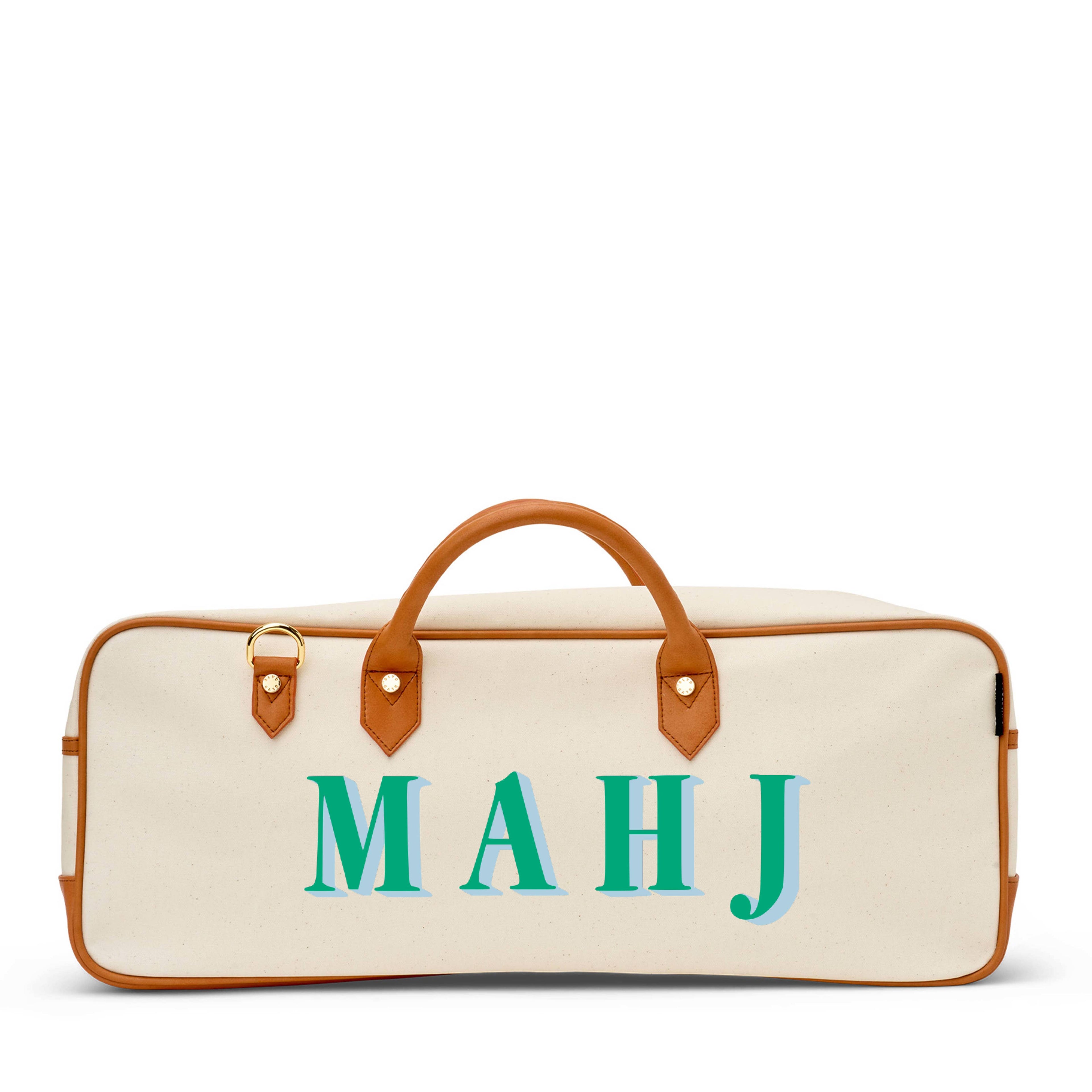 "Margo" Natural Mahjong Tote (Personalizable)