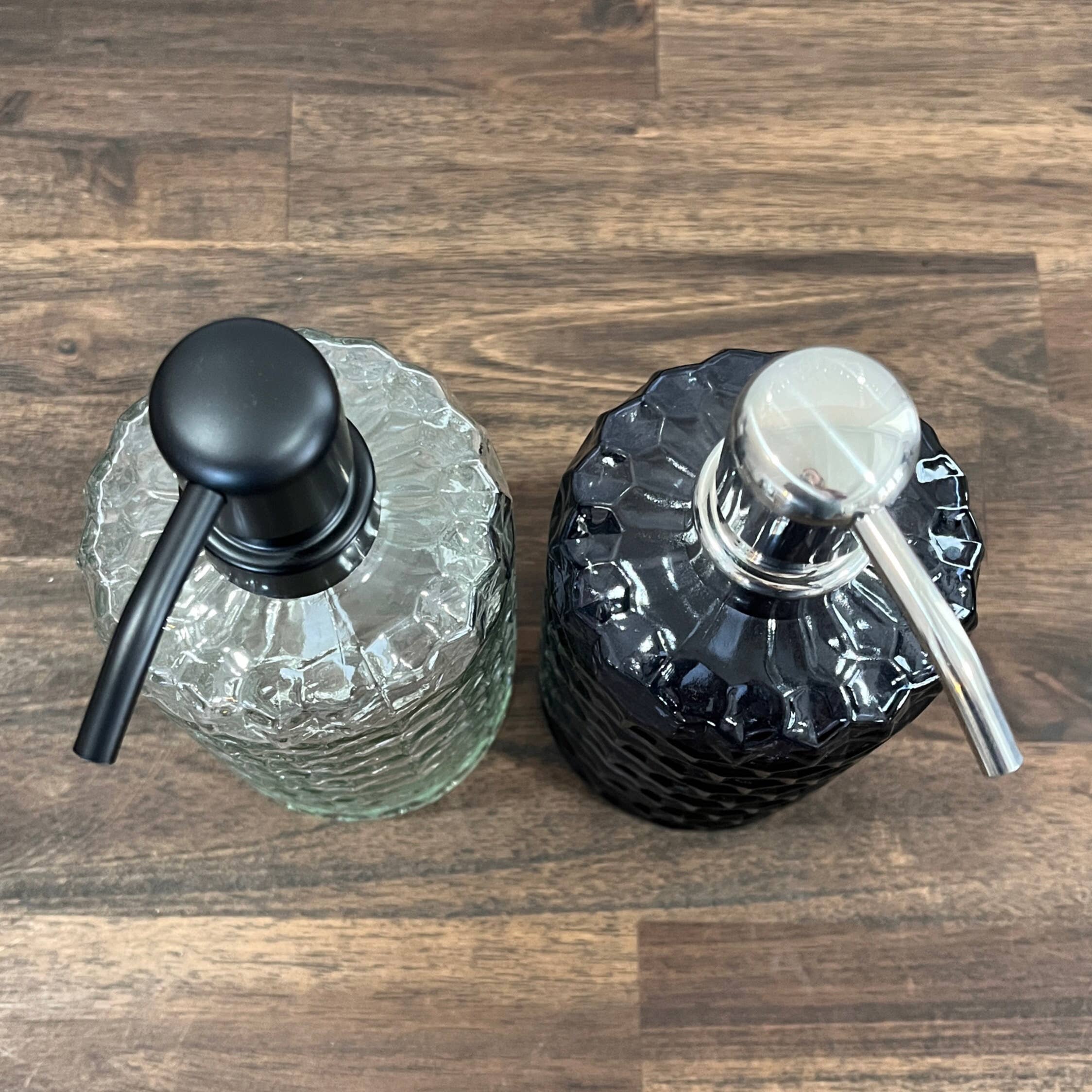 14oz Honeycomb Clear Soap Dispenser Bottle with Metal Pump