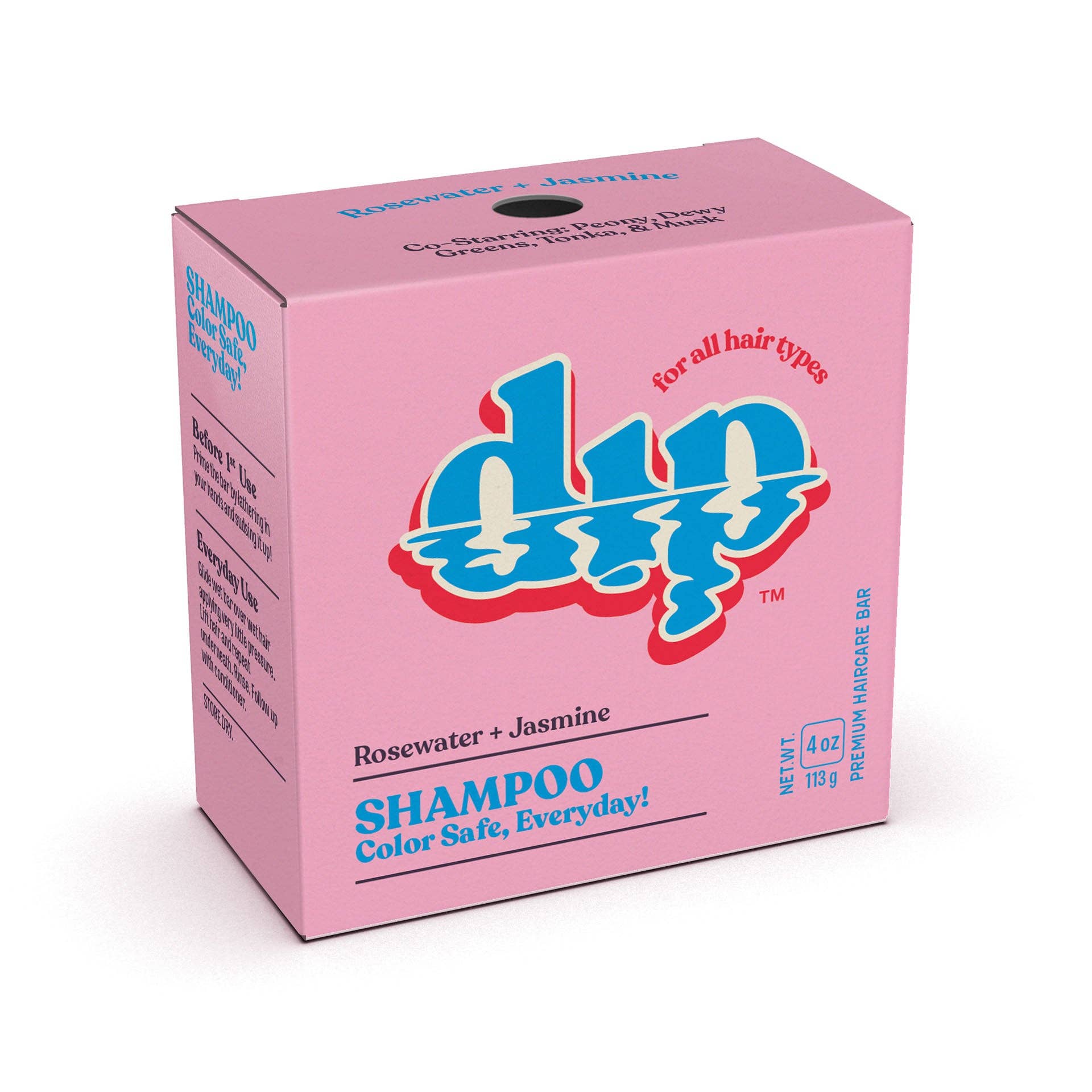 DIP Color Safe Shampoo Bar for Every Day - Rosewater & Jasmine