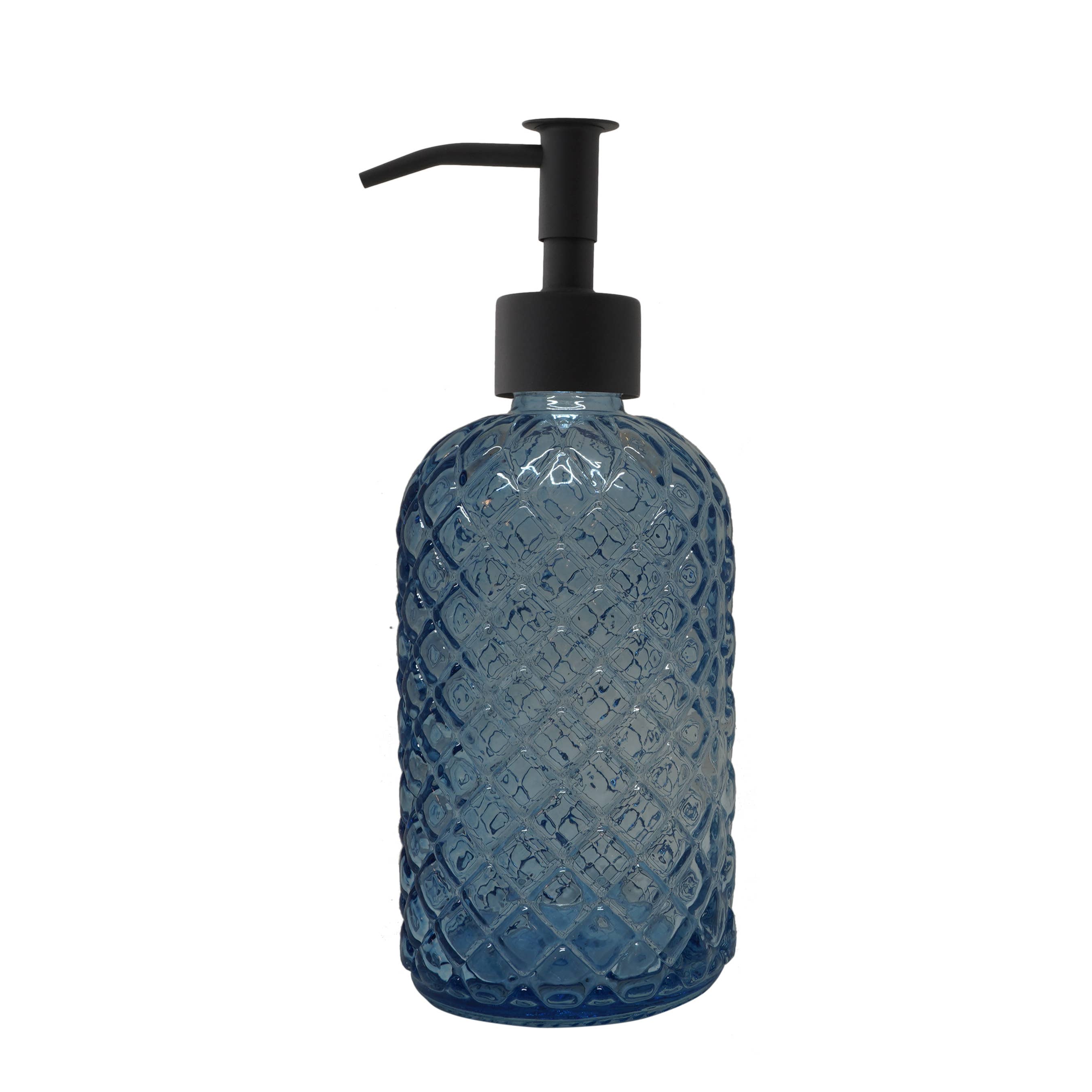 Slim Pump Diamond Lattice Glass Liquid Soap Dispenser