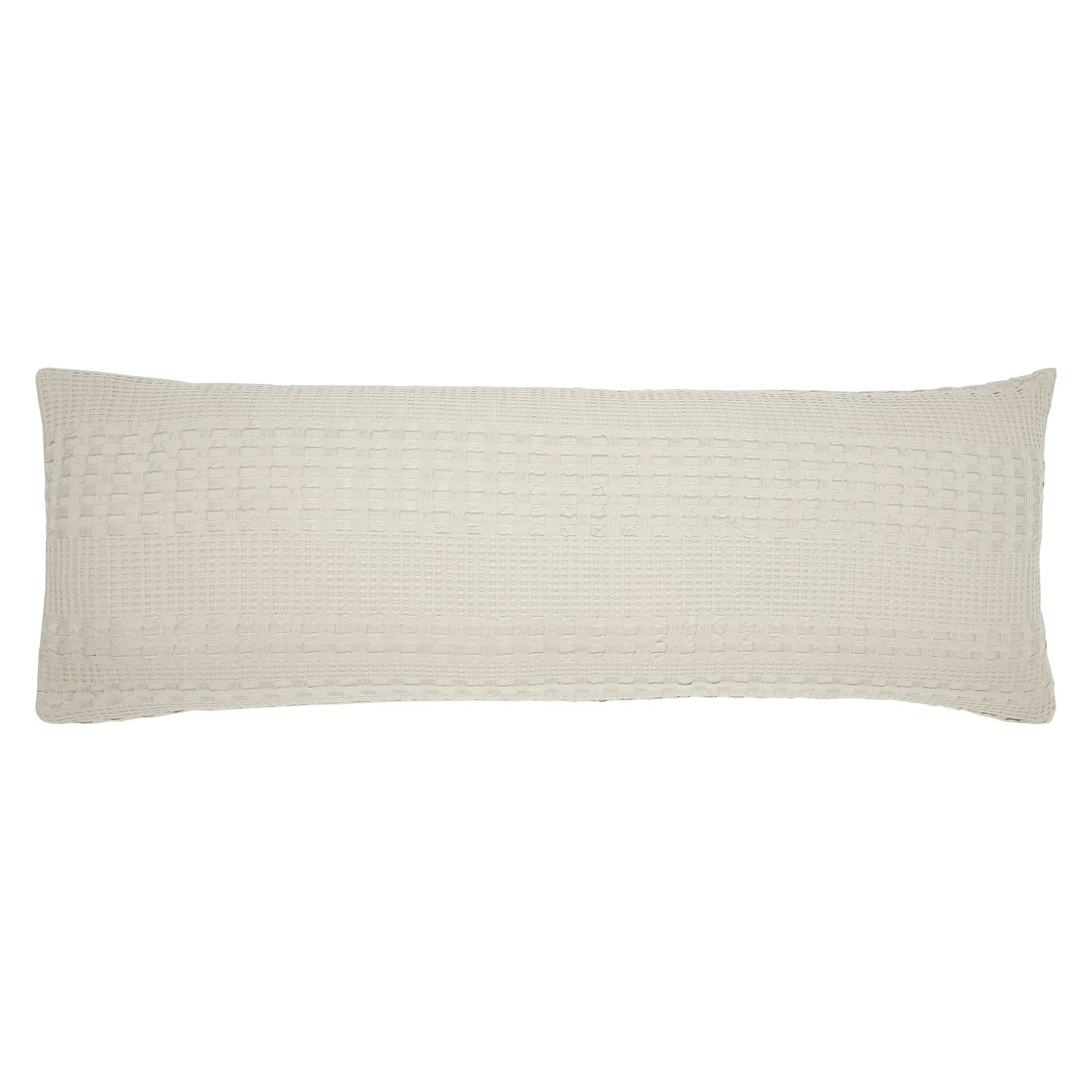 VHC Brands Waffle Weave Natural Body Pillow Cover, 20x54 - Farmhouse Boho Decorative Throw Pillow Sham