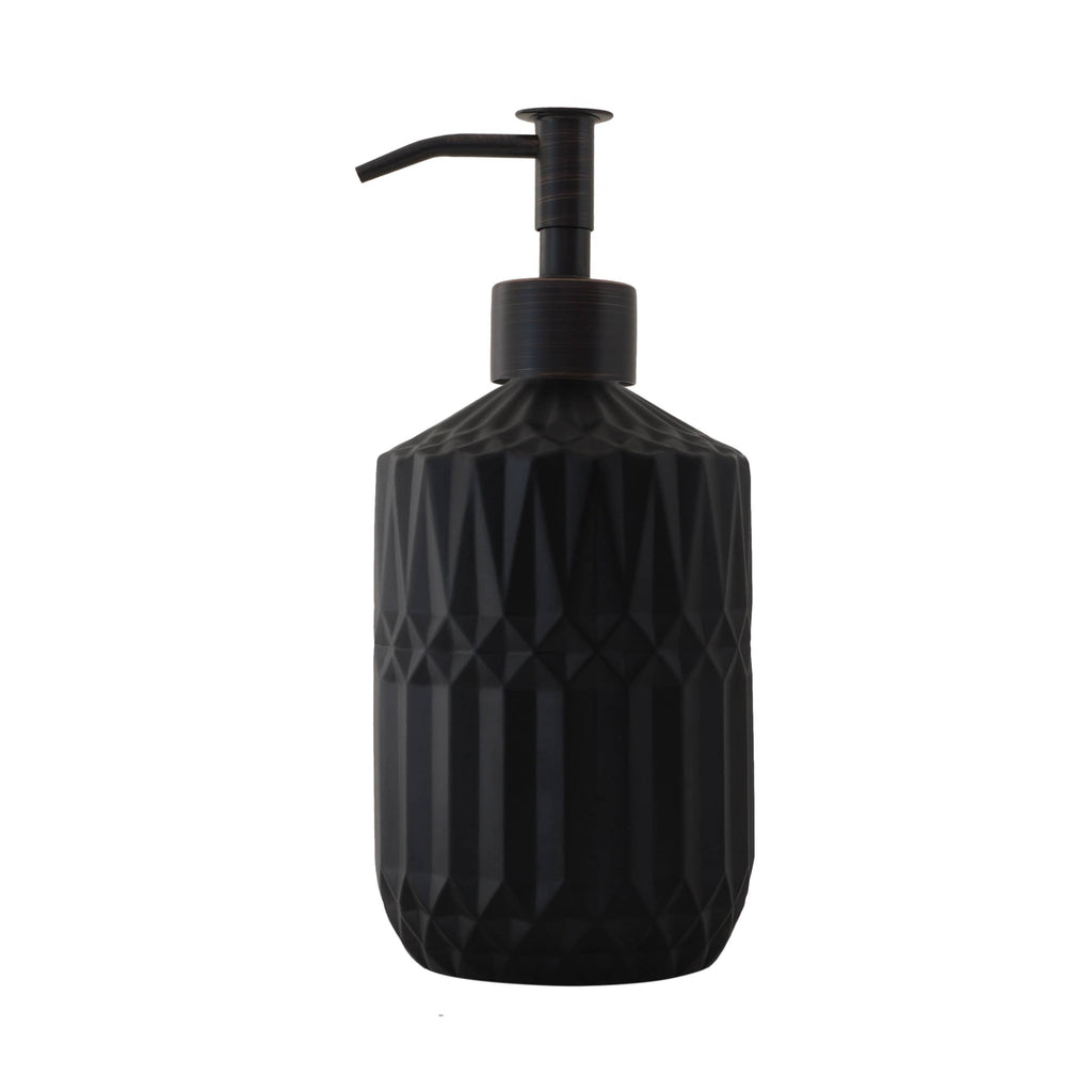 Slim Pump Crystalline Pattern Glass Liquid Soap Dispenser