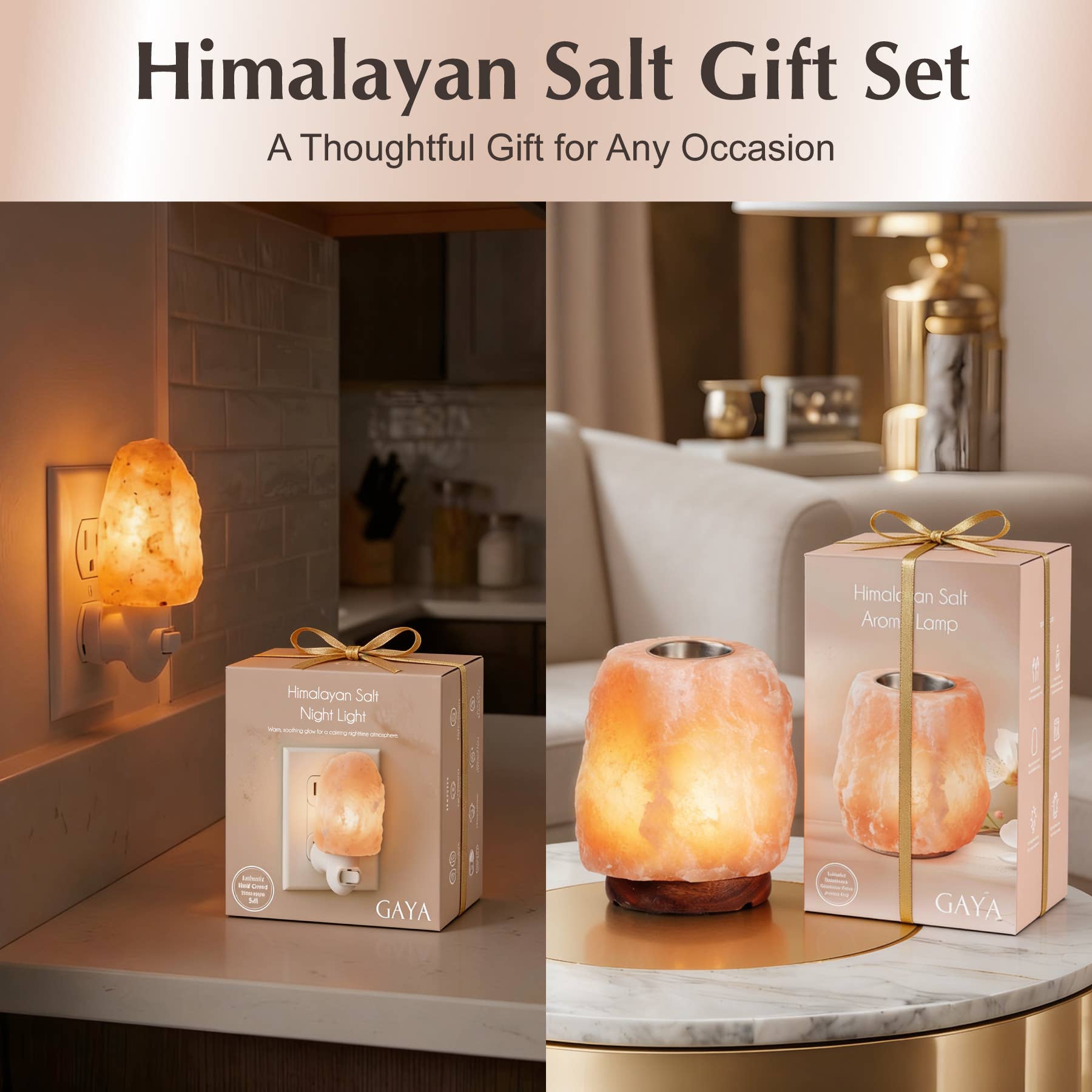 Himalayan Salt Night Light - Plug-In with Rotating Base