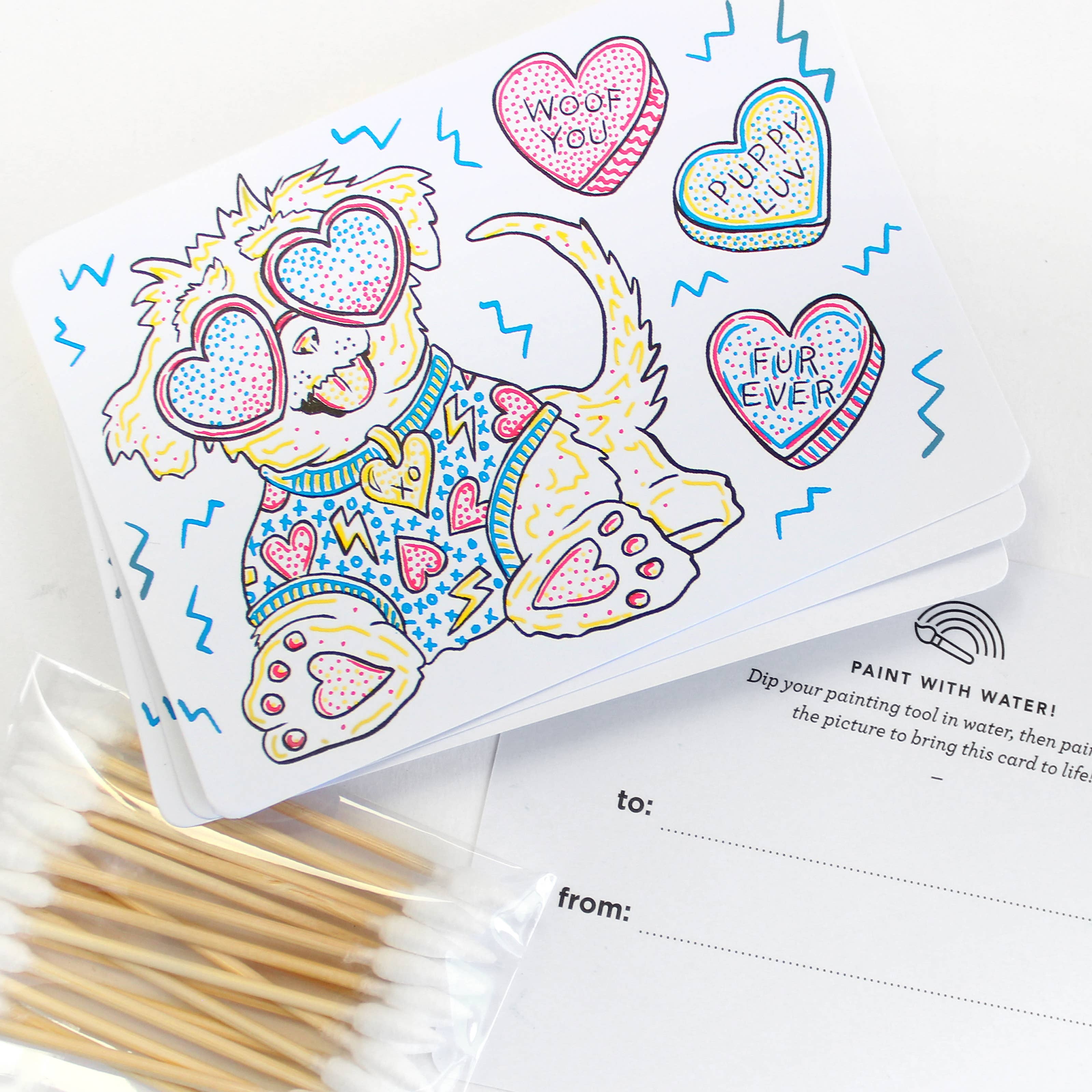 Paint with Water Valentine Cards - Puppy