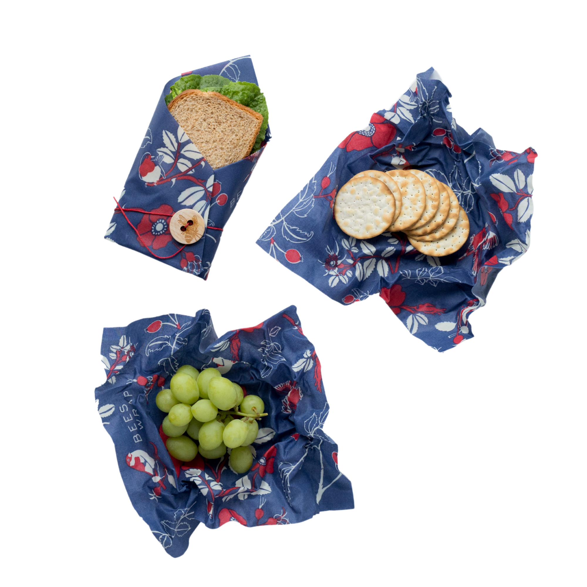 Lunch 3 Pack Beeswax Food Wrap- Botanical