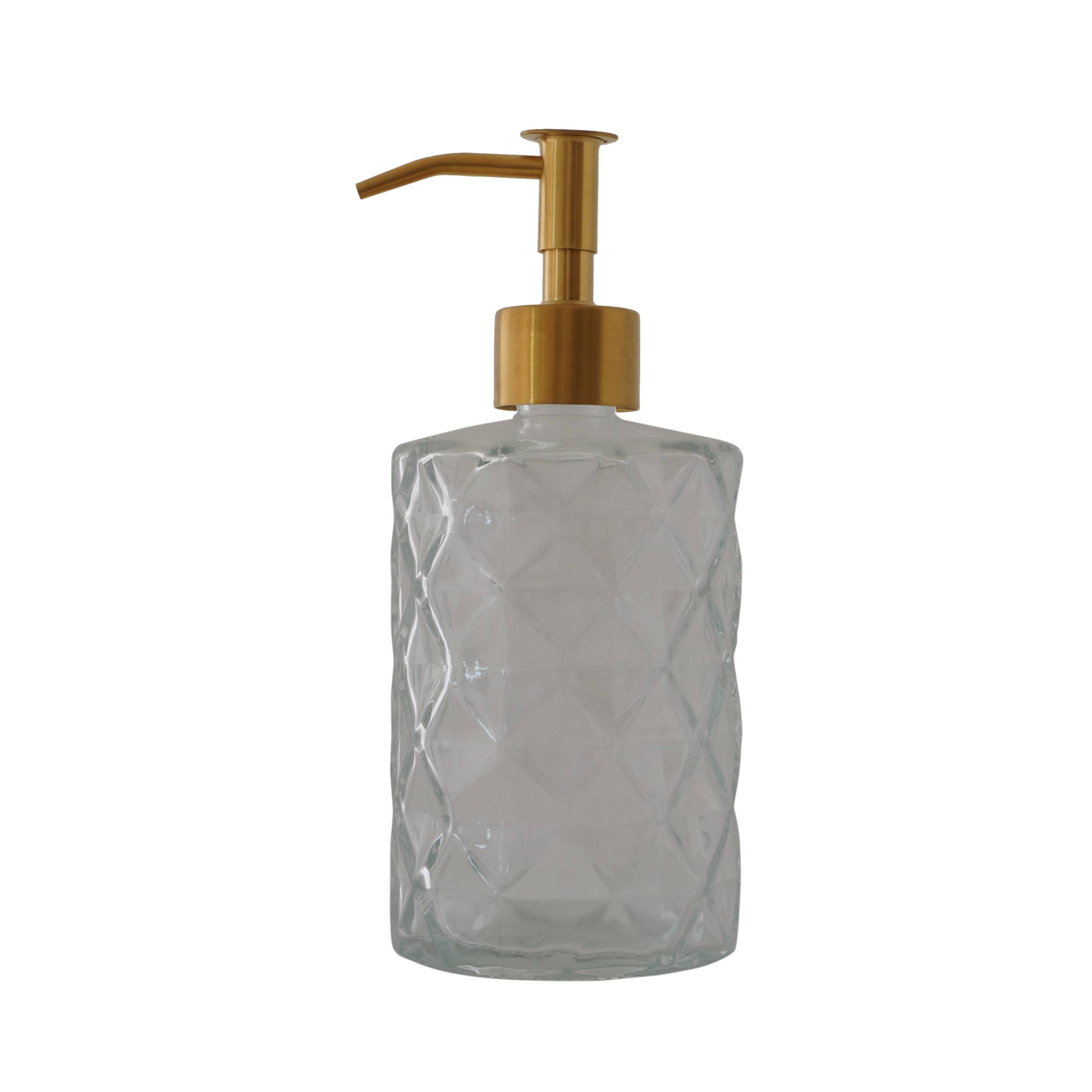 Slim Pump Diamond Pattern Glass Liquid Soap Dispenser