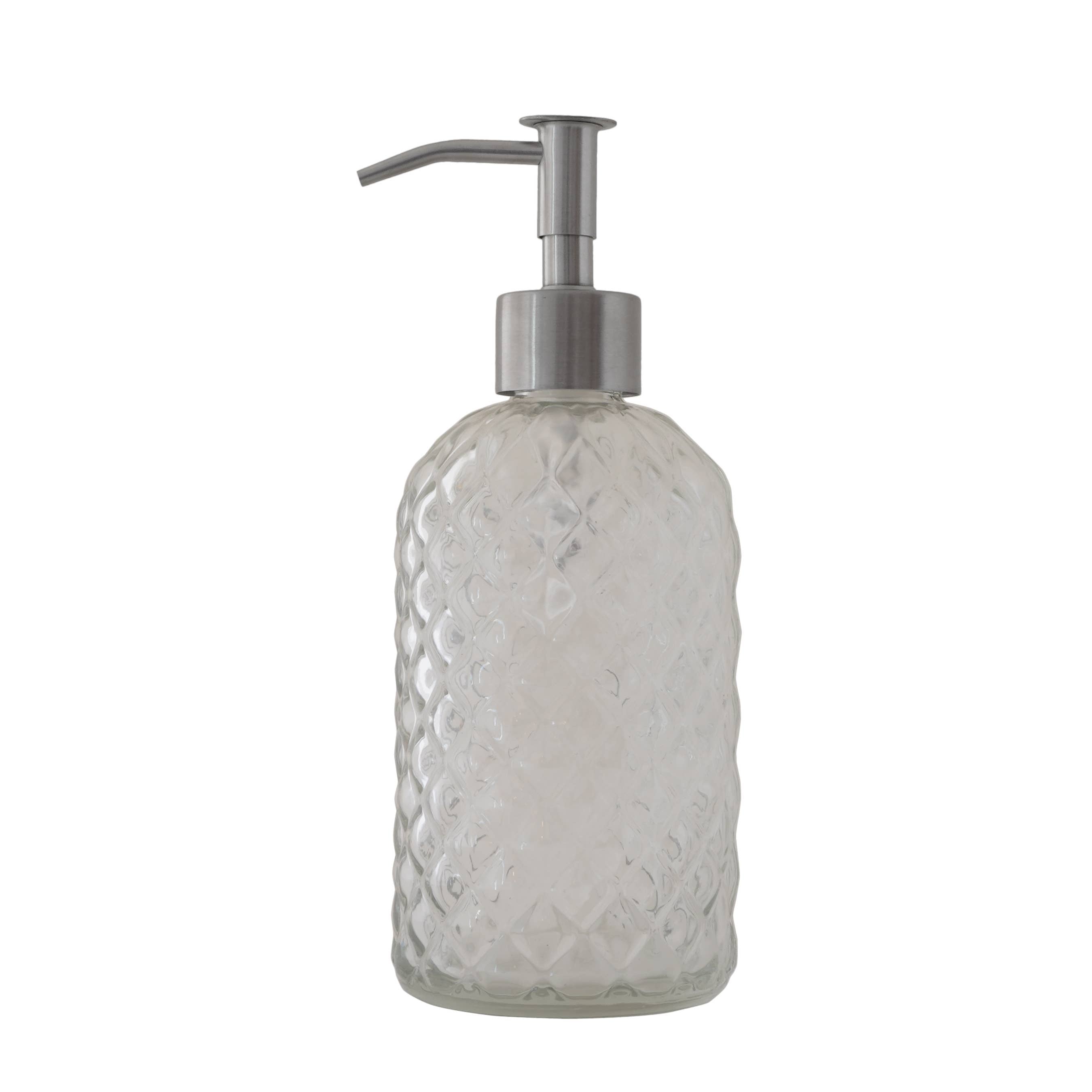 Slim Pump Diamond Lattice Glass Liquid Soap Dispenser