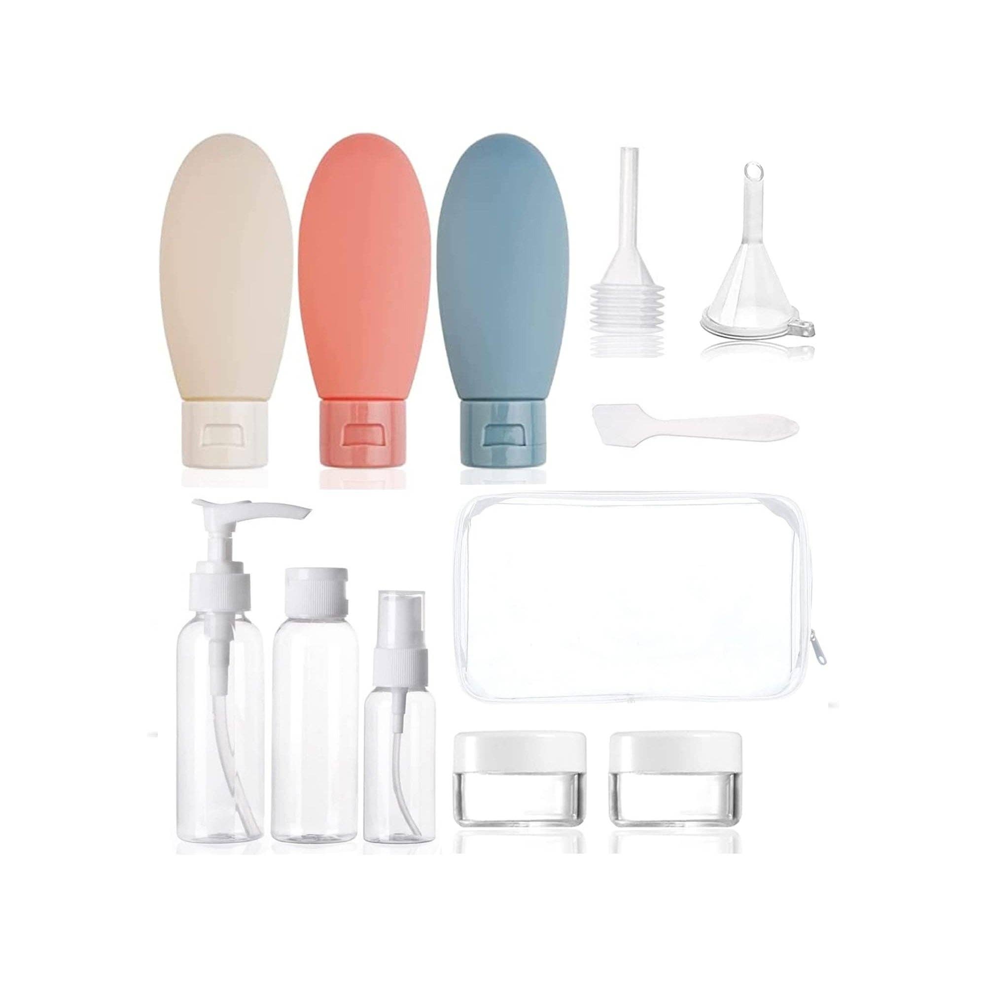 11-Piece Travel Bottle Set for Toiletries (Multicolor)