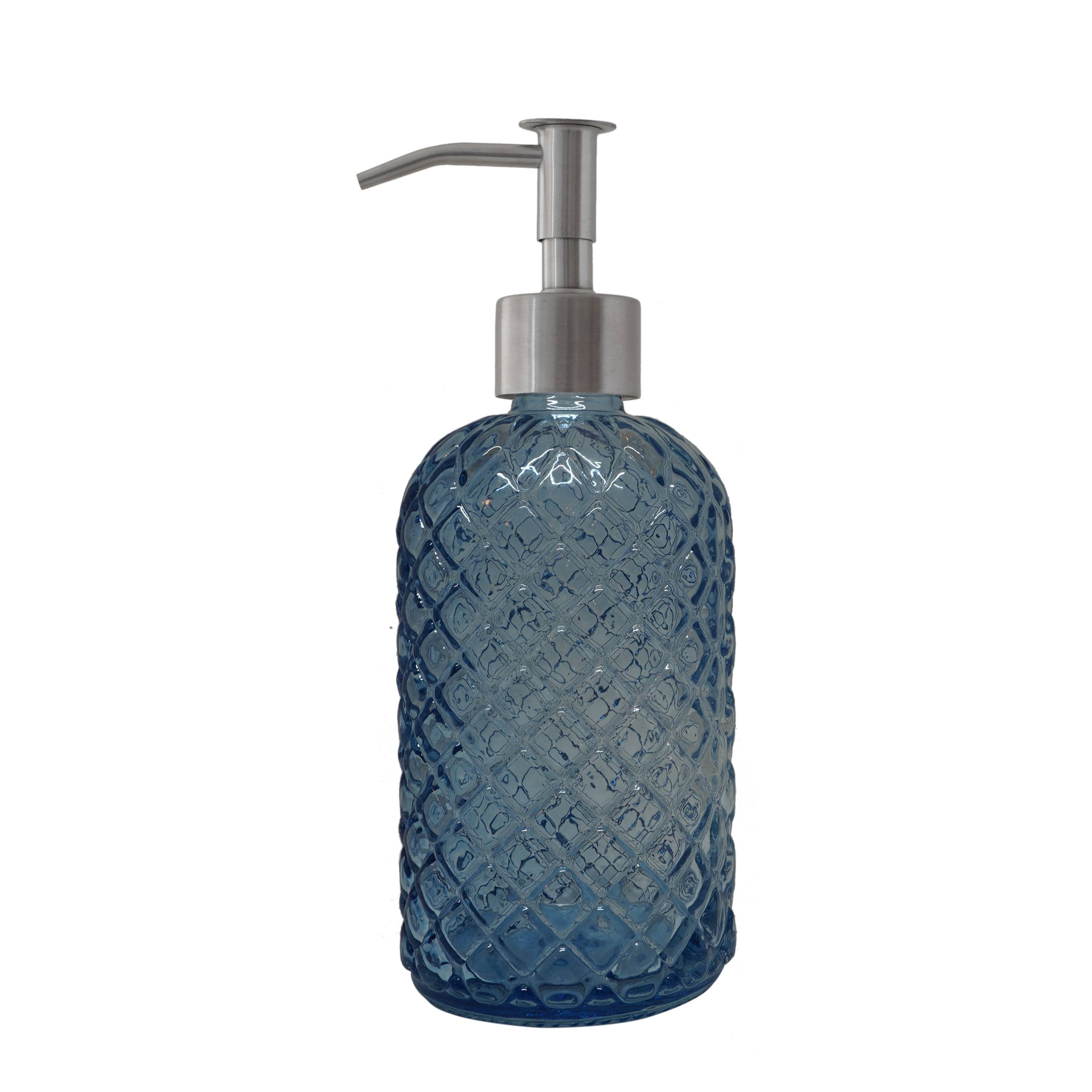 Slim Pump Diamond Lattice Glass Liquid Soap Dispenser