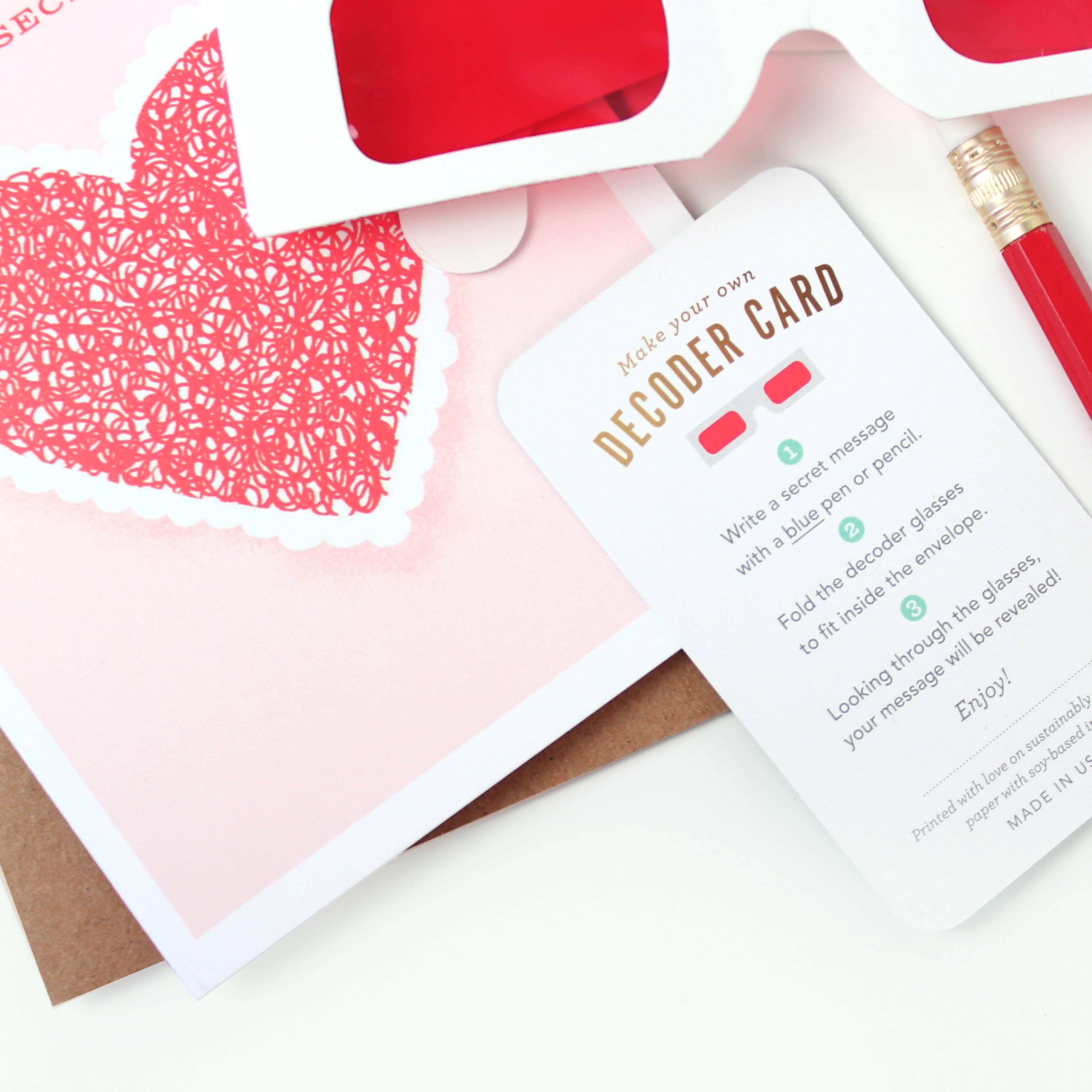 Decoder Card - Top Secret Heart/Love