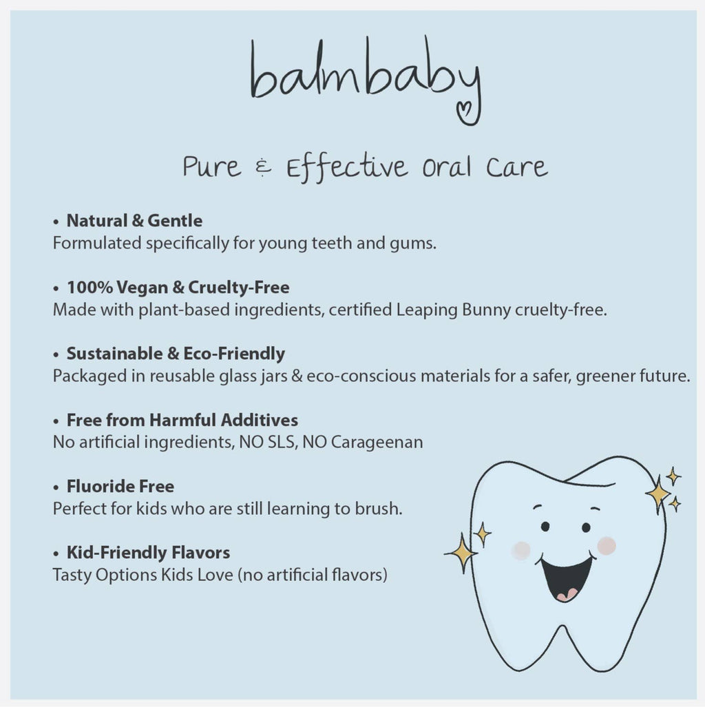 Balm Baby -  All Natural Kids Toothpaste - w/ Pump