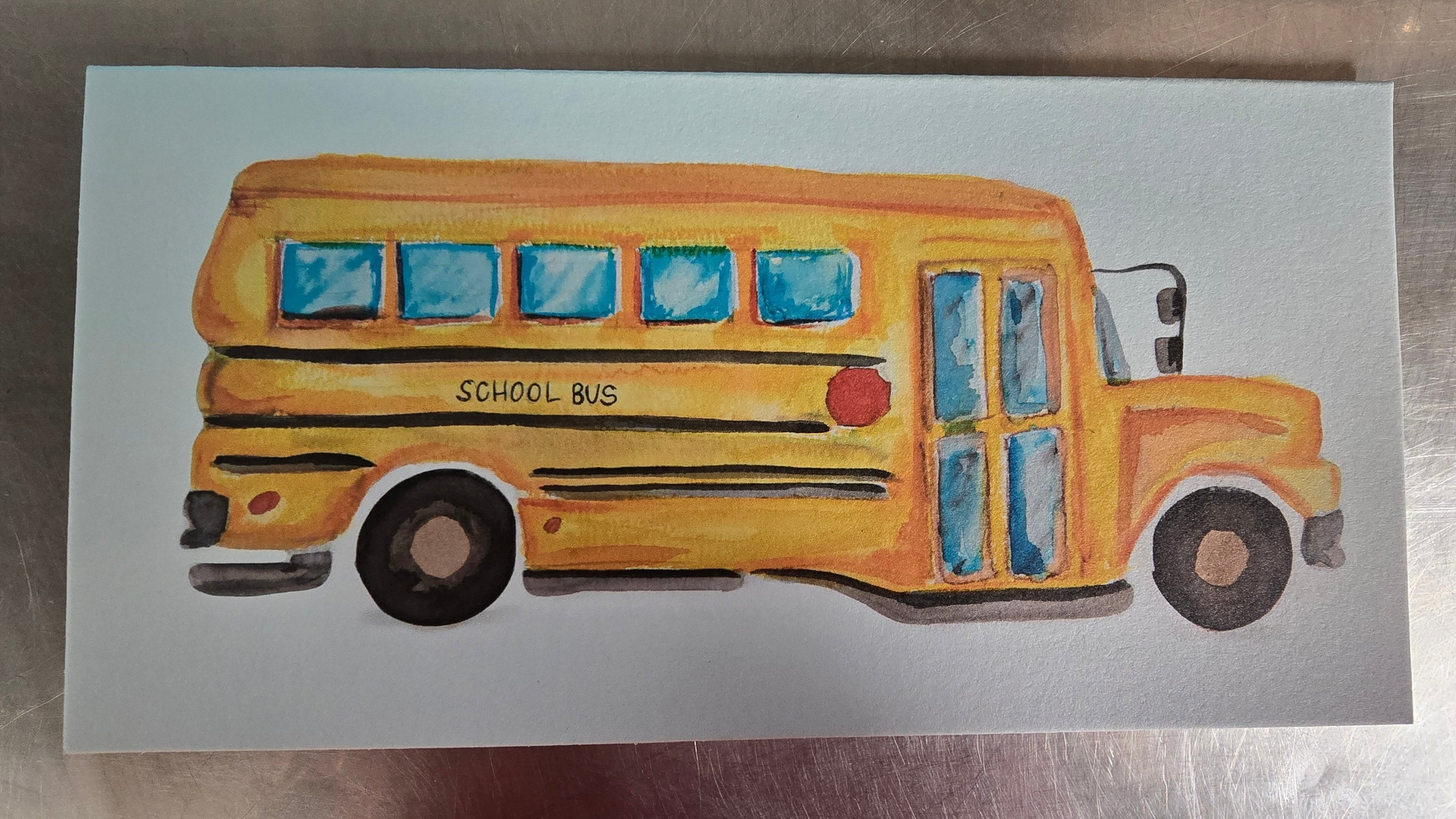 School Bus Notecards (set of 5)