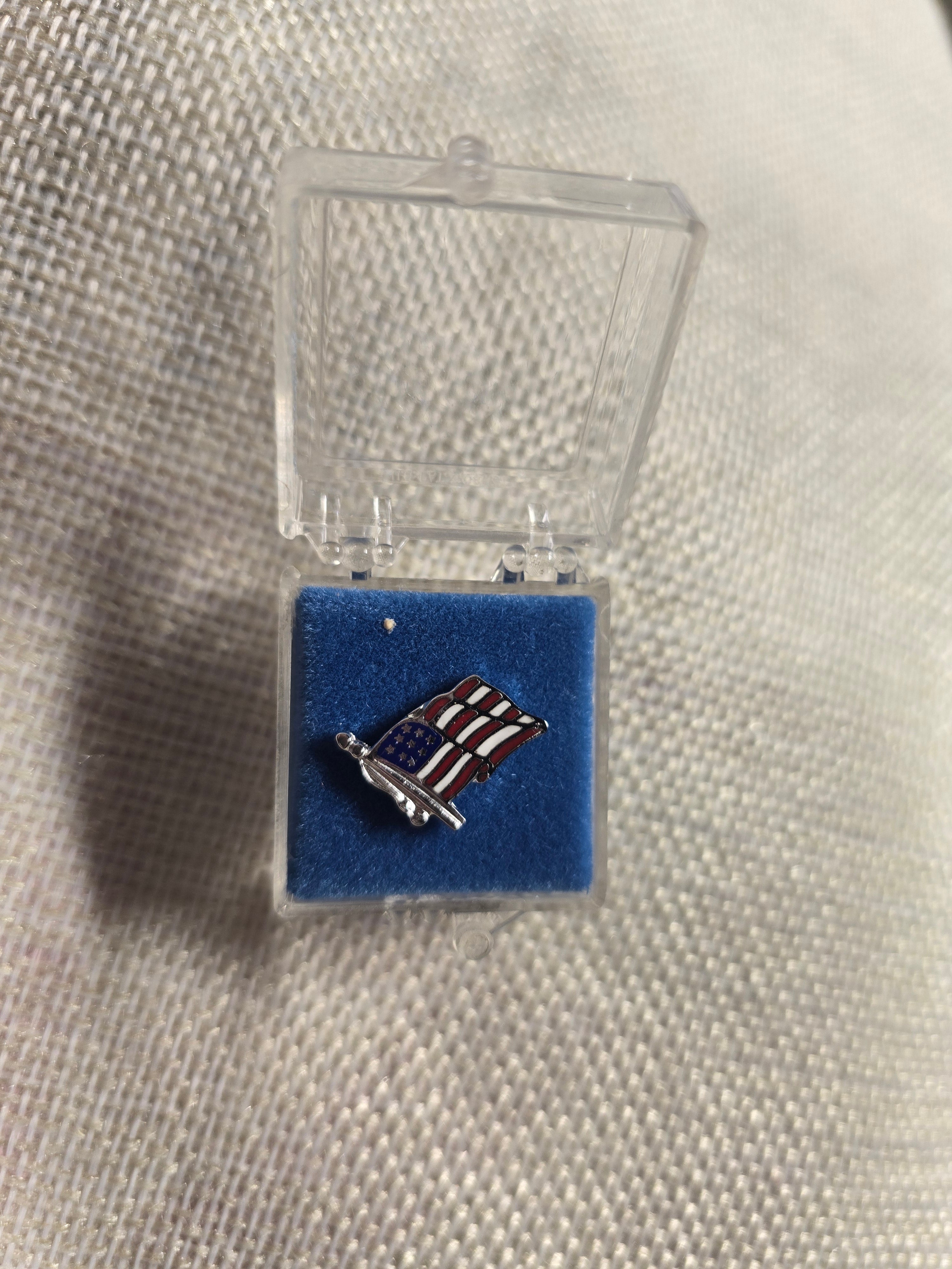 Patriotic Waving American Flag Enamel Lapel Pin