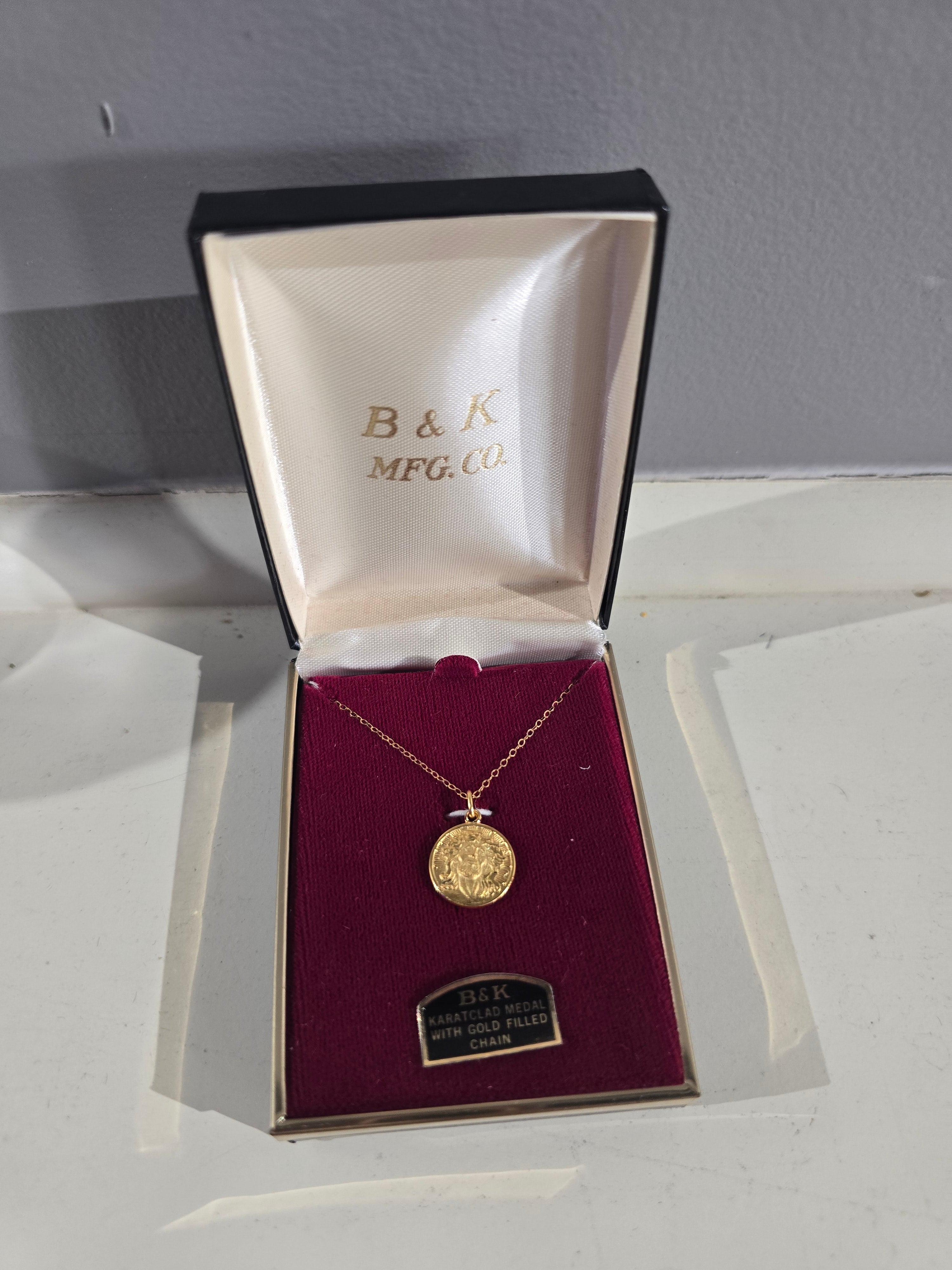 Vintage Karatclad Saint Christopher Pendant Necklace