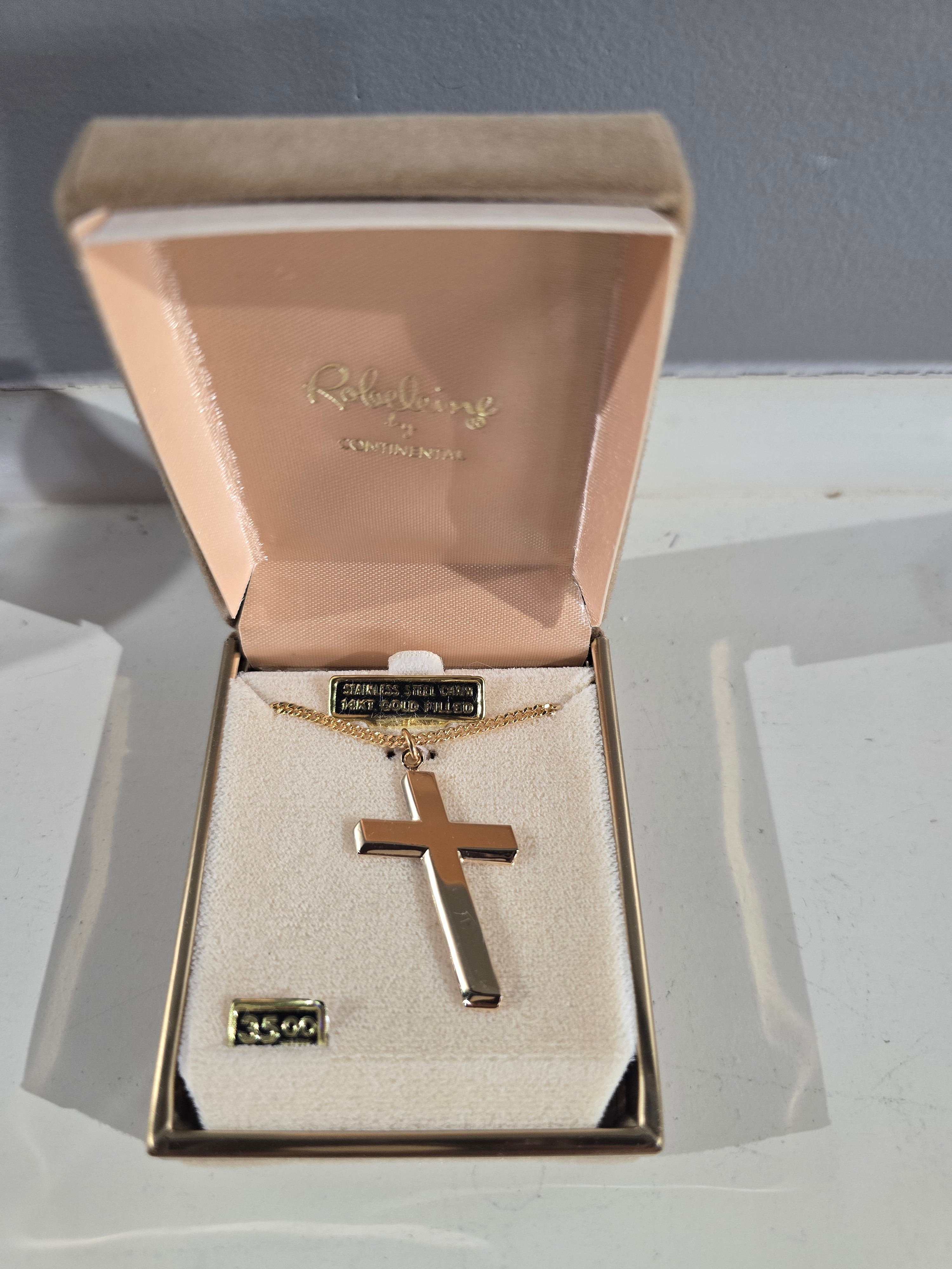 Vintage 14KT Gold Filled Cross Pendant Necklace