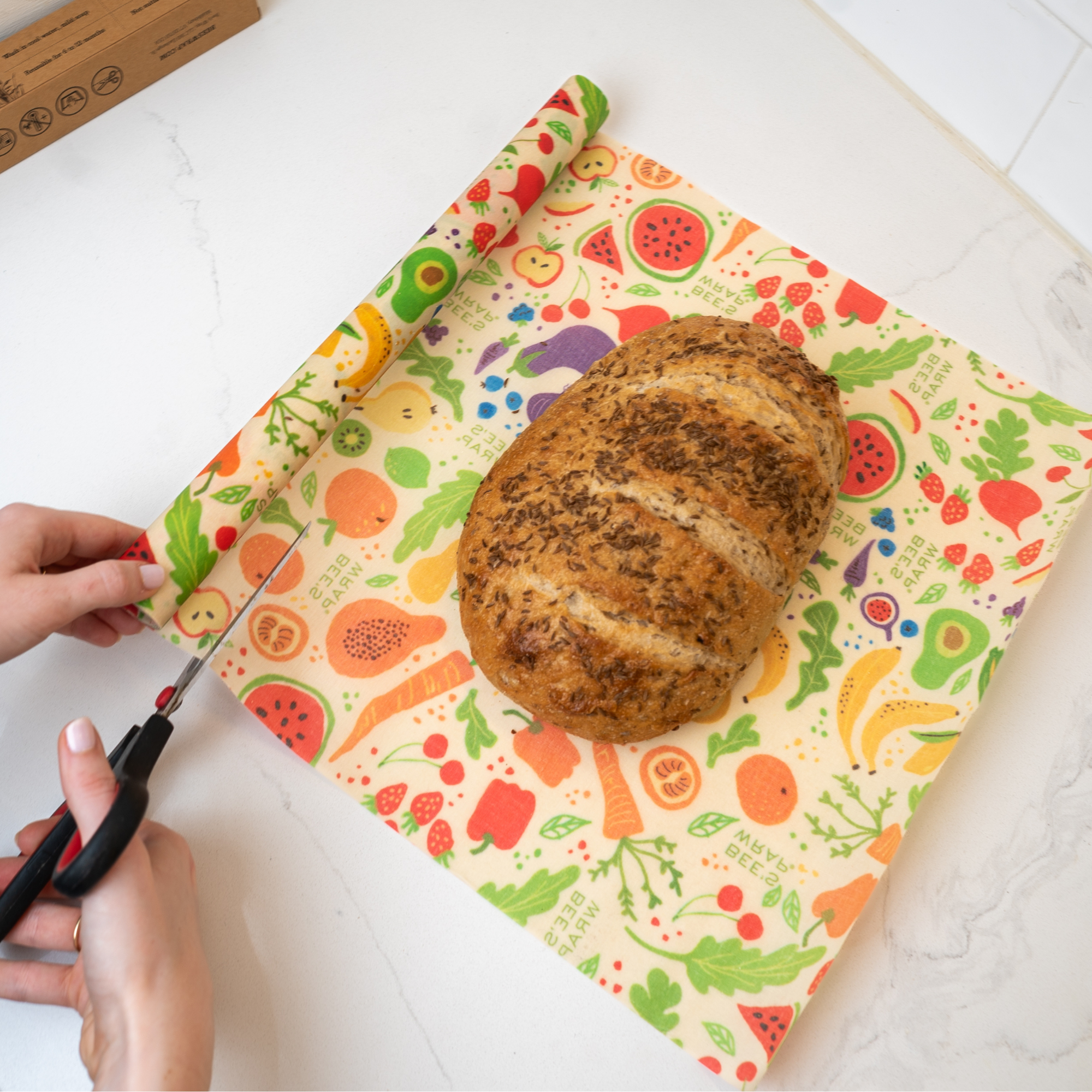 Bees Wrap Reusable Beeswax Food Wrap Roll - Garden Party