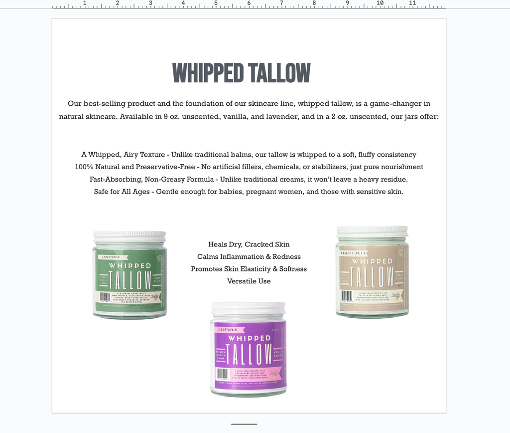 Vanilla Whipped Tallow Moisturizer | 100% Natural Skincare