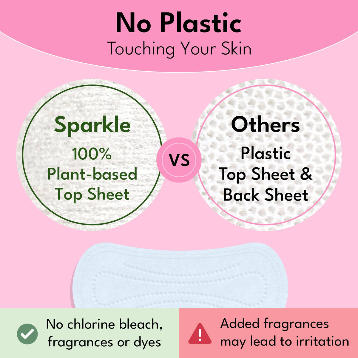 Sparkle Plant-based Panty Liners - 20ct - For Daily Wear