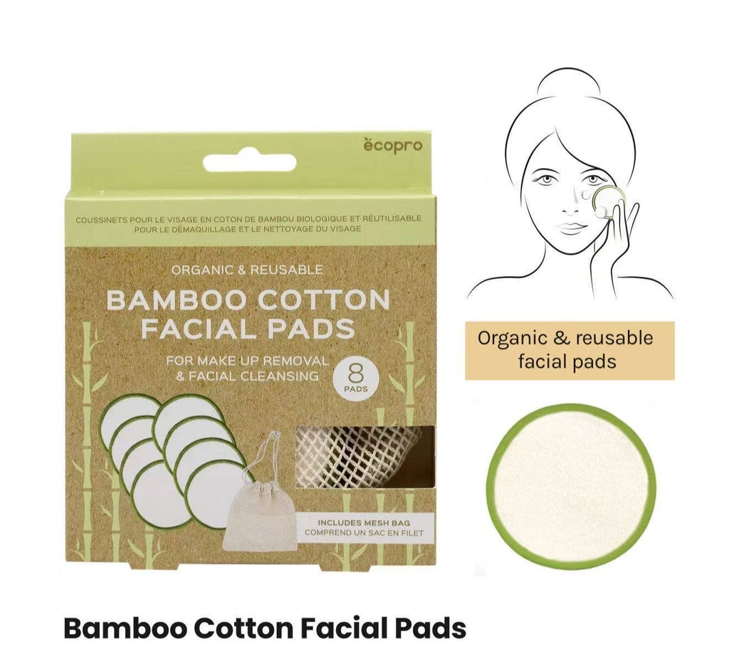 Ecopro Bamboo Cotton Facial Pad (Organic & Reusable) 8pcs/pk
