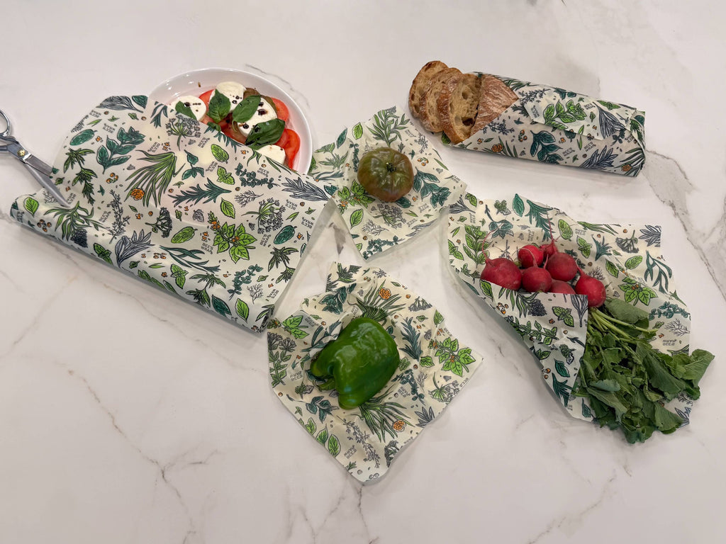 Bees Wrap Reusable Beeswax Food Wrap Roll - Herb Garden