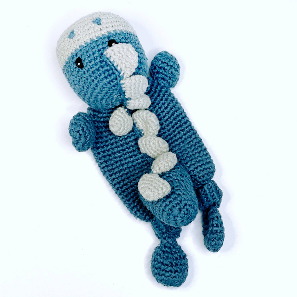 Dinosaur Lovey – Handmade Organic Cotton Flat Baby Toy