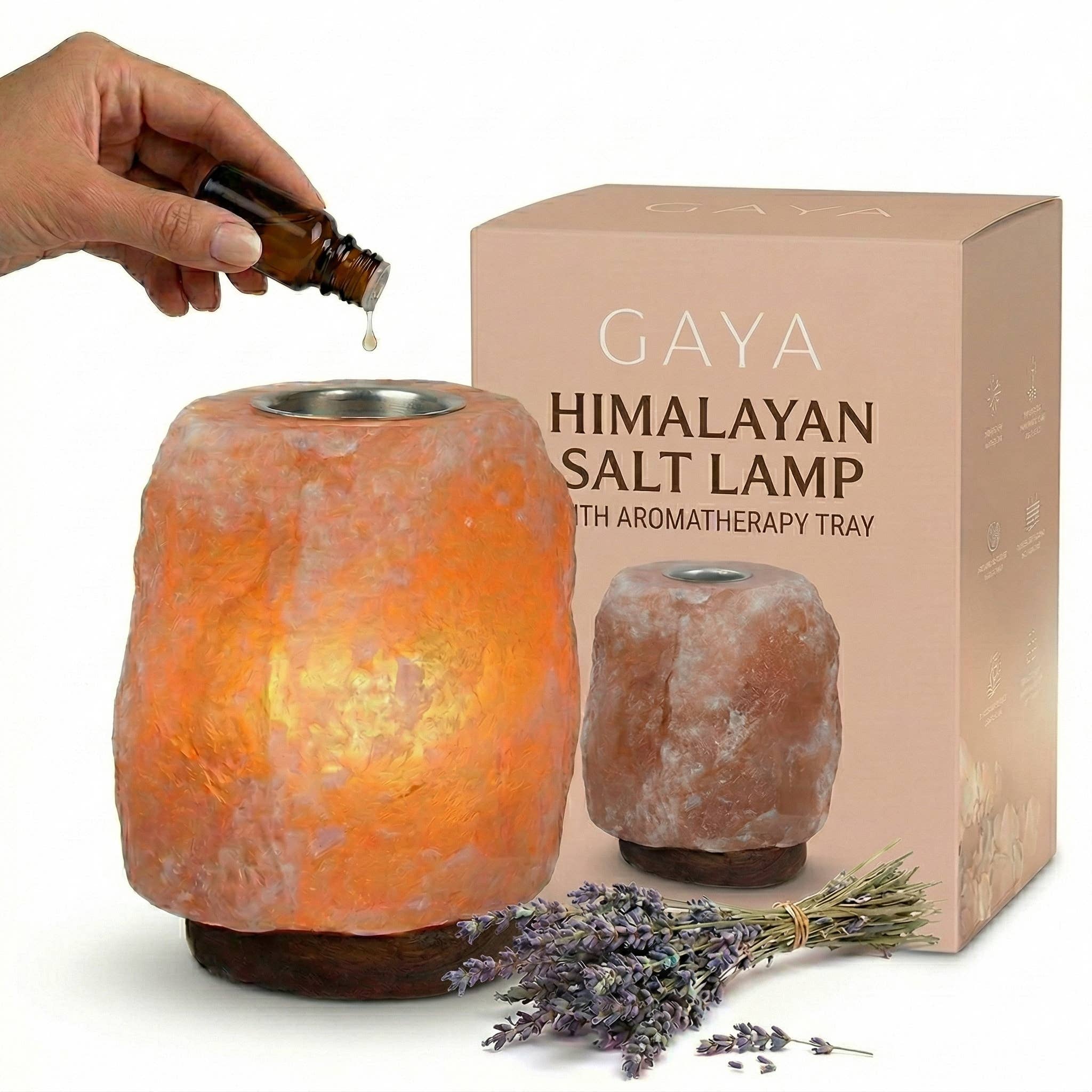 Himalayan Salt Lamp with Aromatherapy Tray