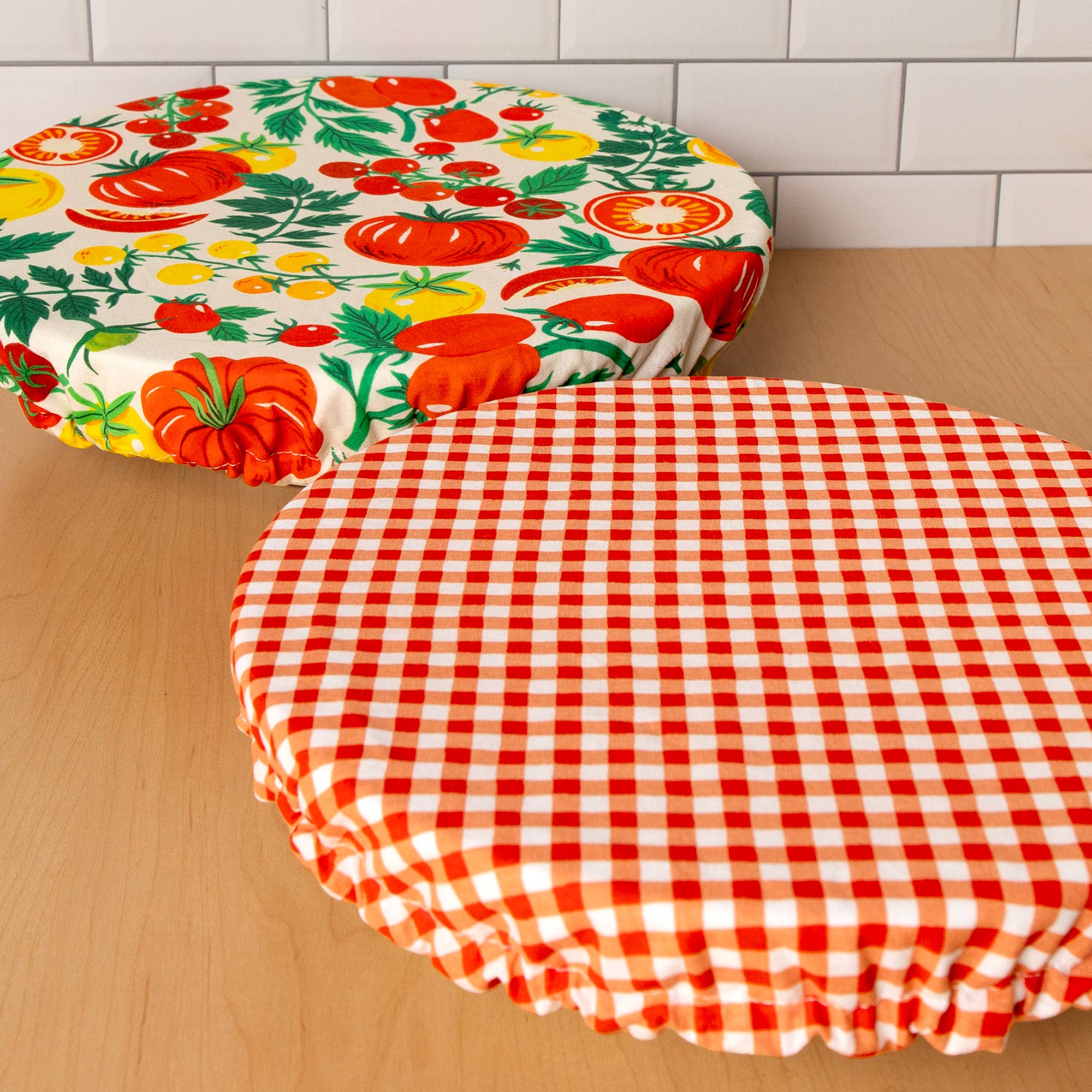 Tomato Vine Reusable Fabric Bowl Cover Set