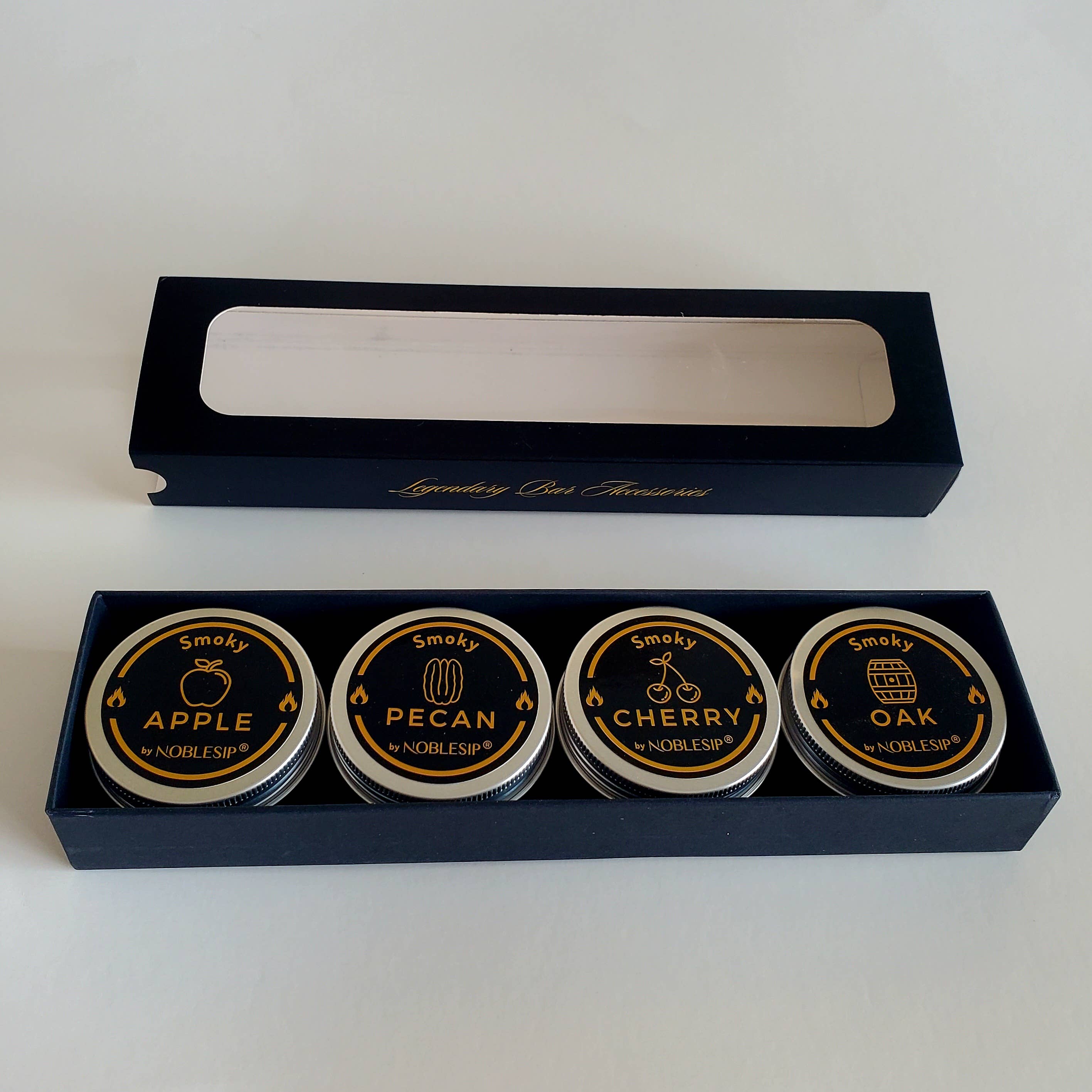 Wood Chips for Cocktail and Food Smokers, Bar gift case 4pcs