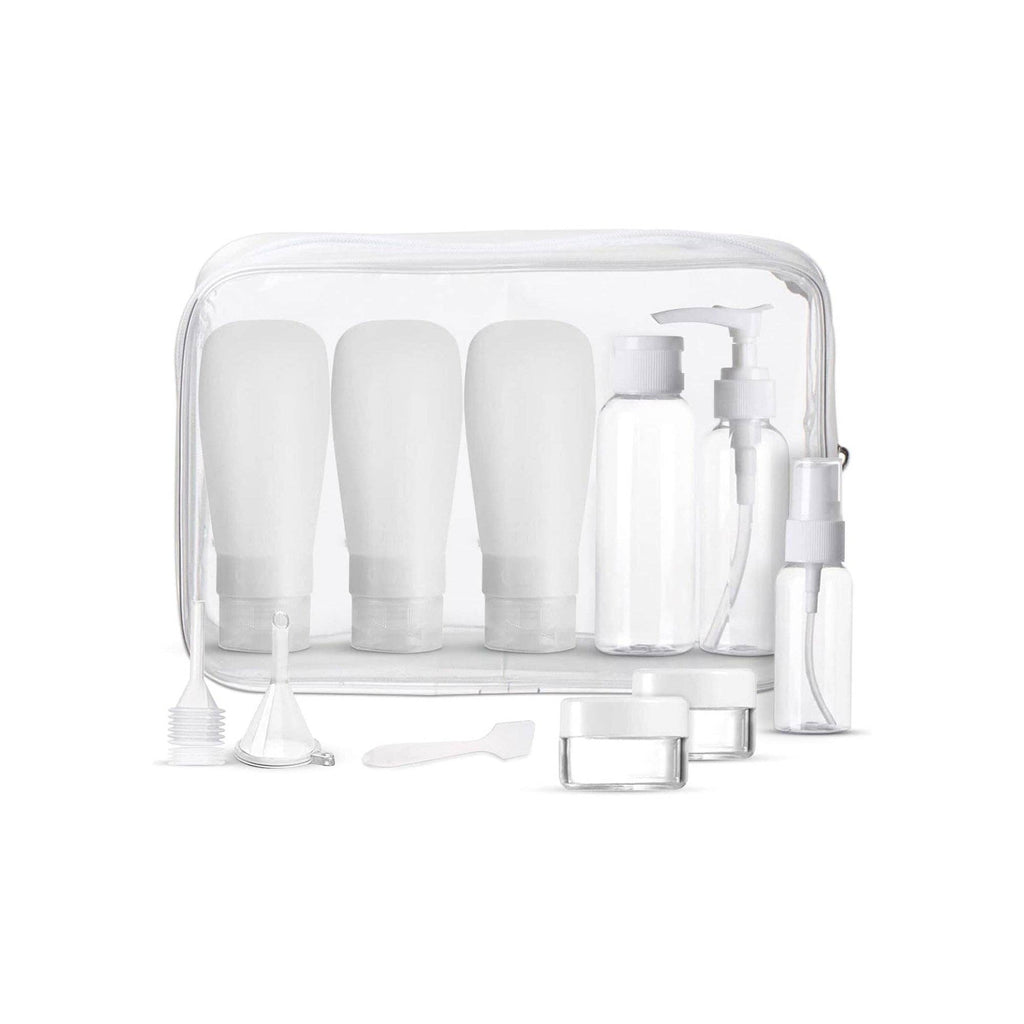 11-Piece Travel Bottle Set for Toiletries - Clear