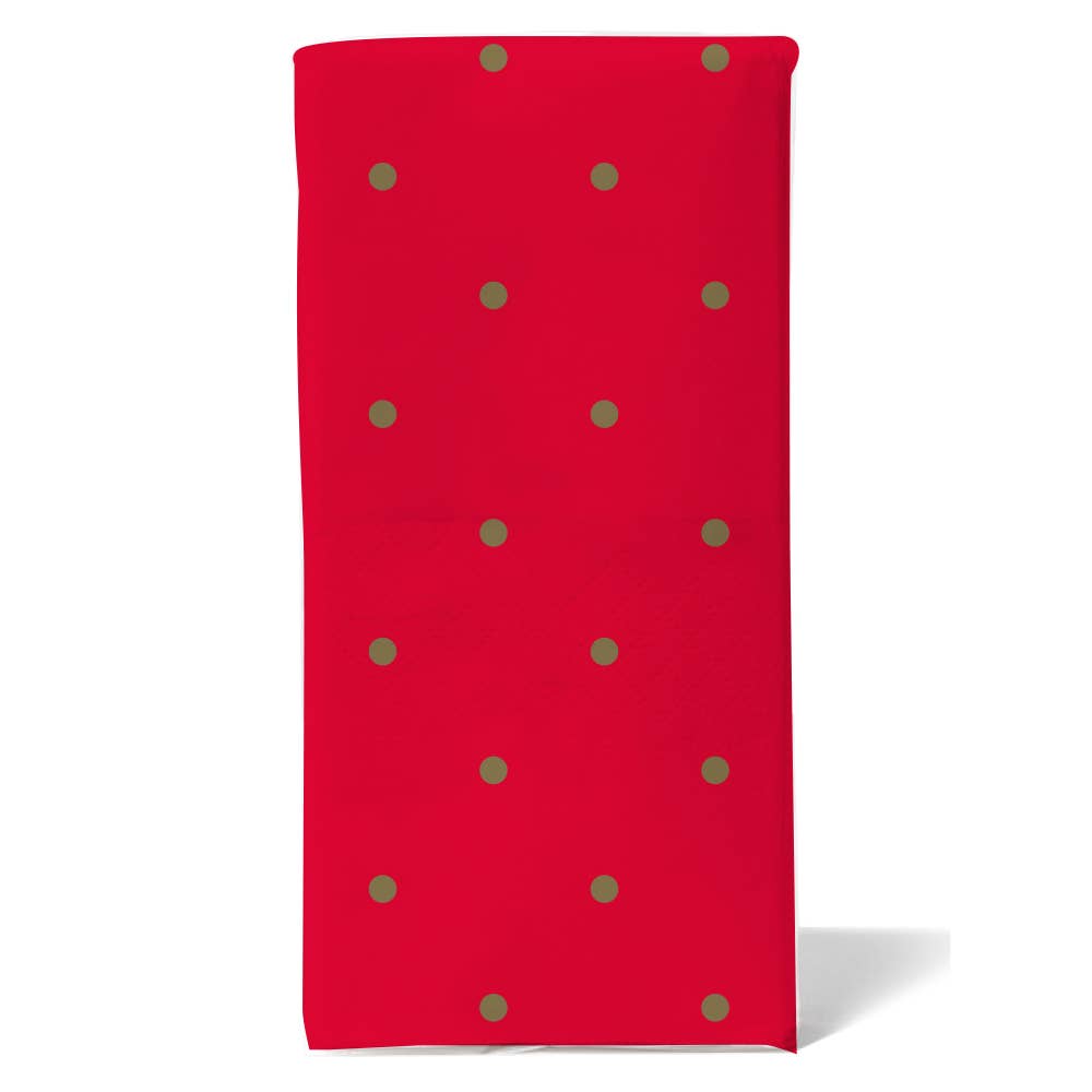 Pocket Tissue - Red and Gold Dot Pattern