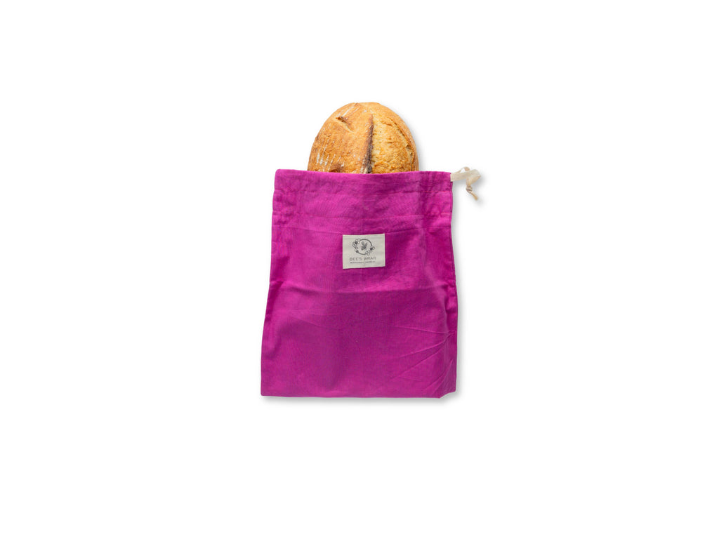 Artisan Bread Bag - Magenta, Meadow Magic lined