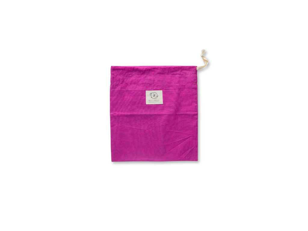 Artisan Bread Bag - Magenta, Meadow Magic lined