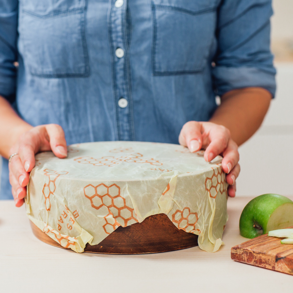 Large Beeswax Food Wrap - Honeycomb Print