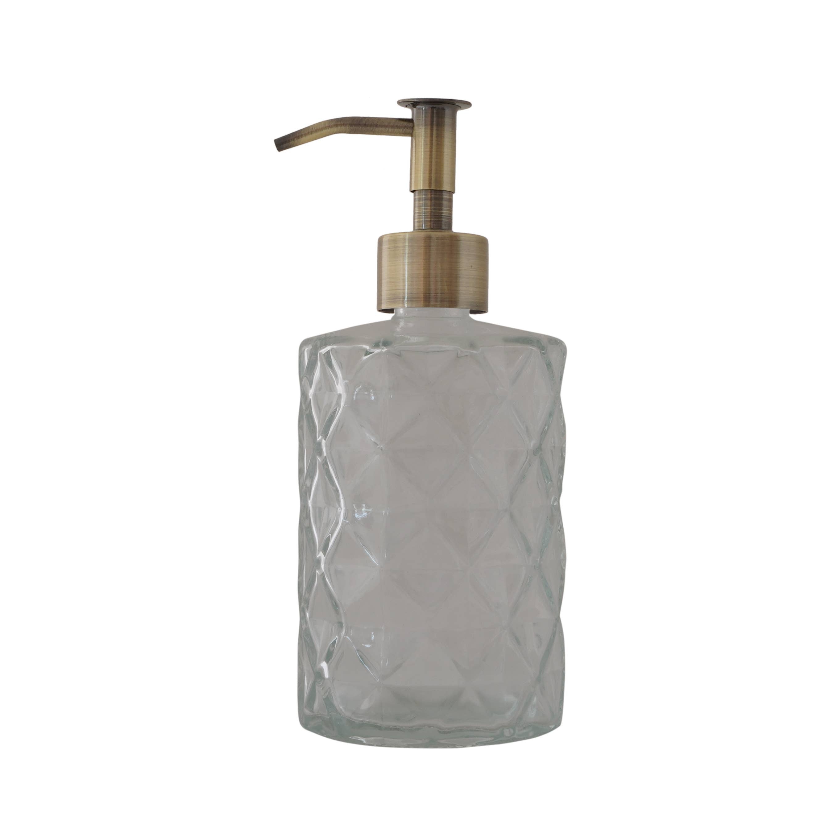 Slim Pump Diamond Pattern Glass Liquid Soap Dispenser