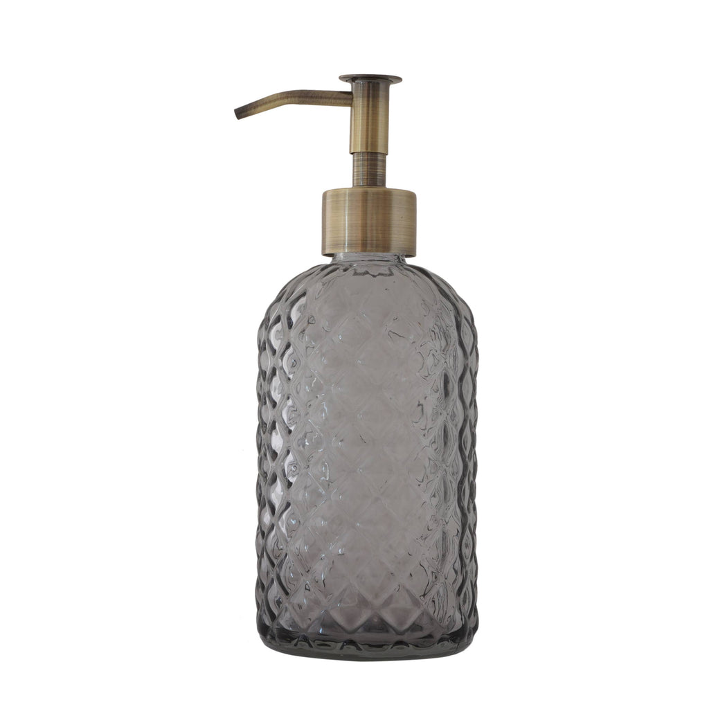 Slim Pump Diamond Lattice Glass Liquid Soap Dispenser