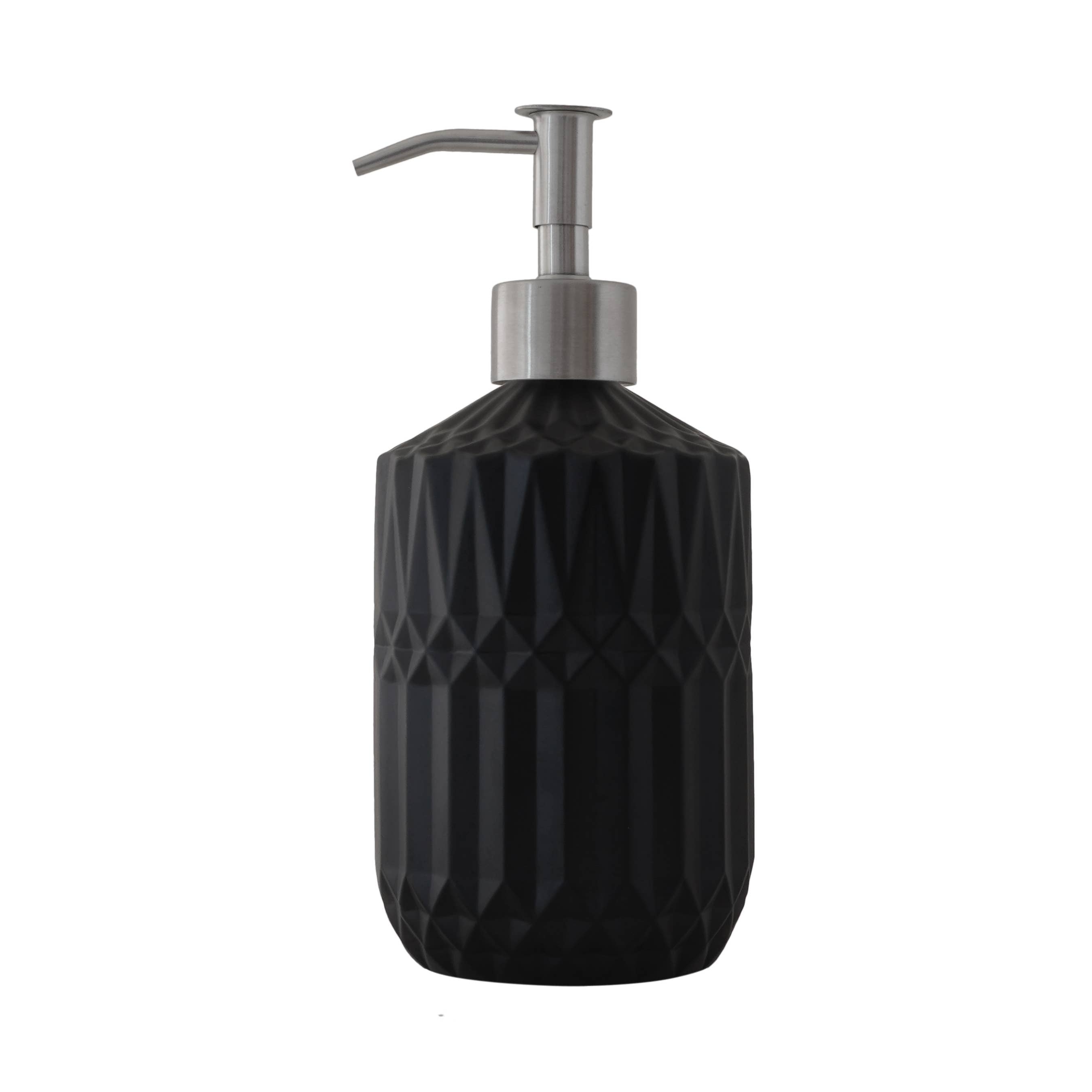 Slim Pump Crystalline Pattern Glass Liquid Soap Dispenser
