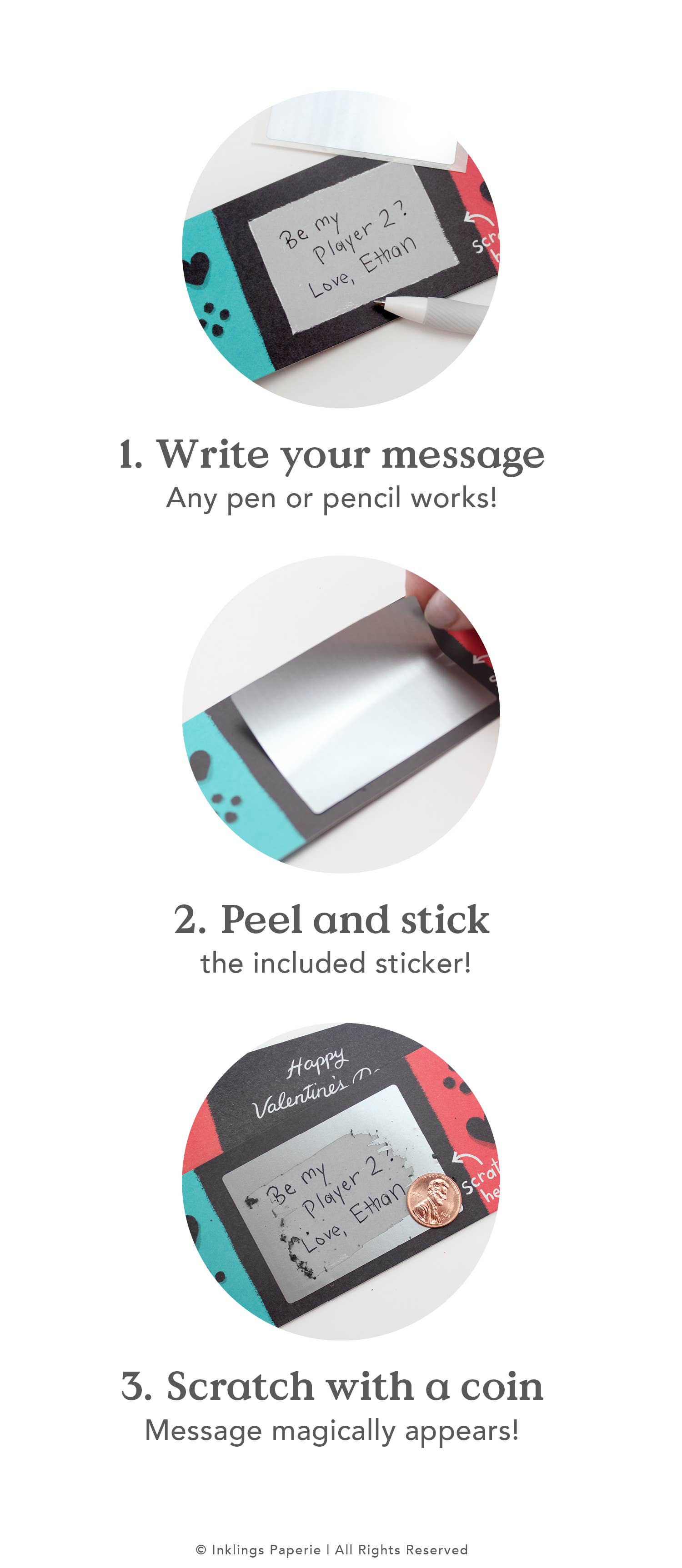 Scratch-off  Valentine Cards - Game On