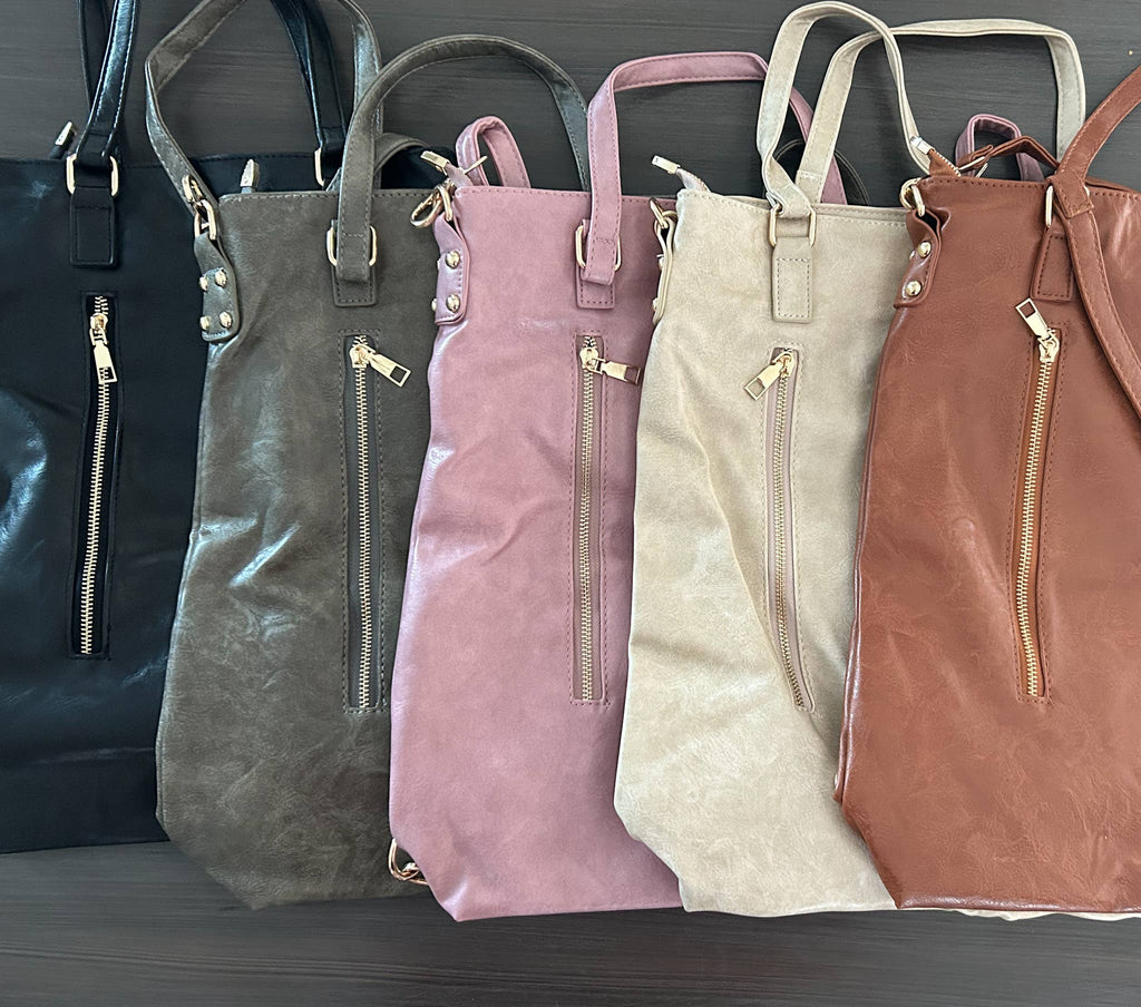 Softest Vegan Leather Backpack Convertible Crossbody Bag