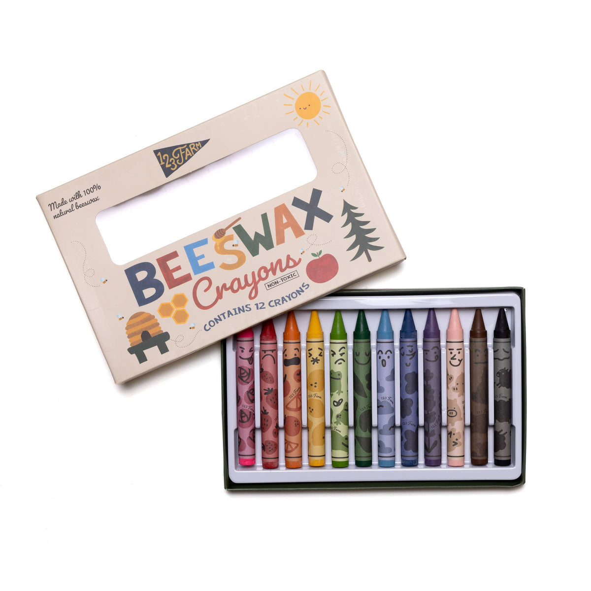 12 Beeswax Crayons – Non-Toxic, Kid-Friendly Design