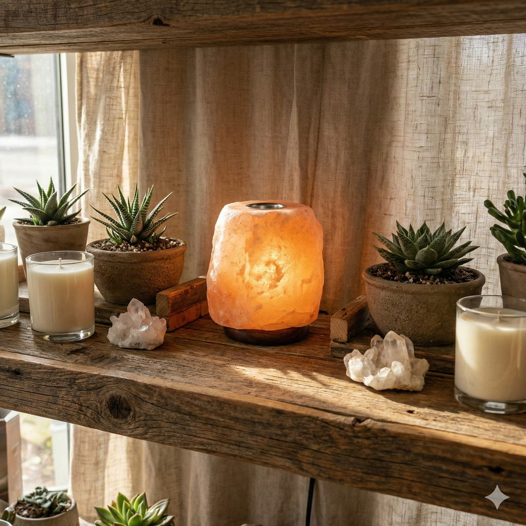 Himalayan Salt Lamp with Aromatherapy Tray