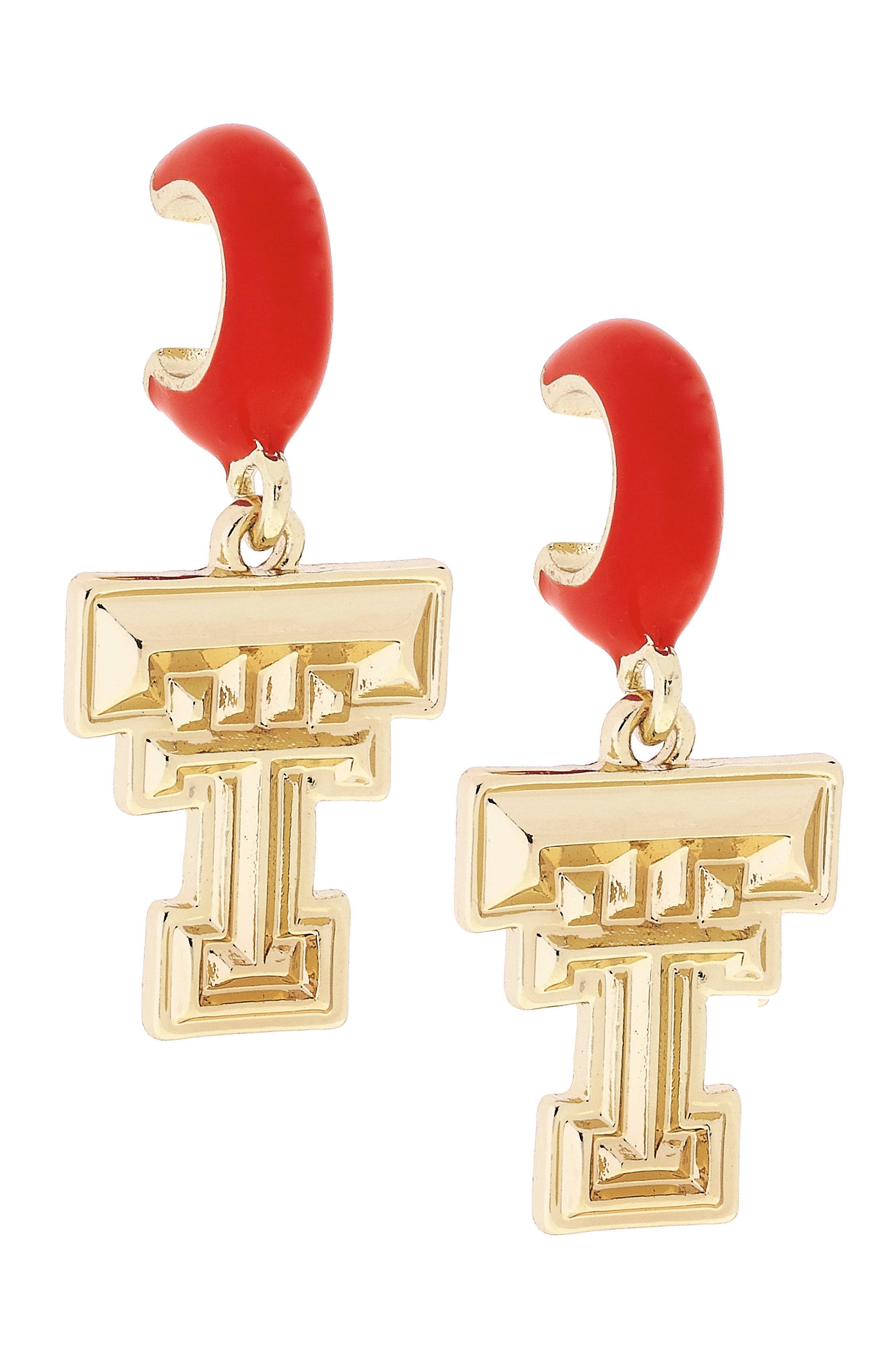 Texas Tech Red Raiders Logo Huggie Hoop Earrings