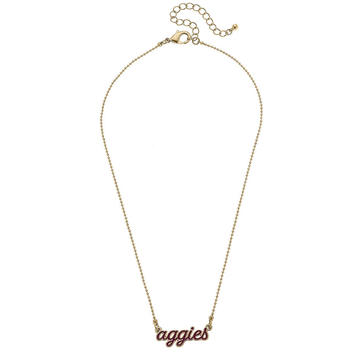 Texas A&M Aggies Enamel Script Necklace in Maroon