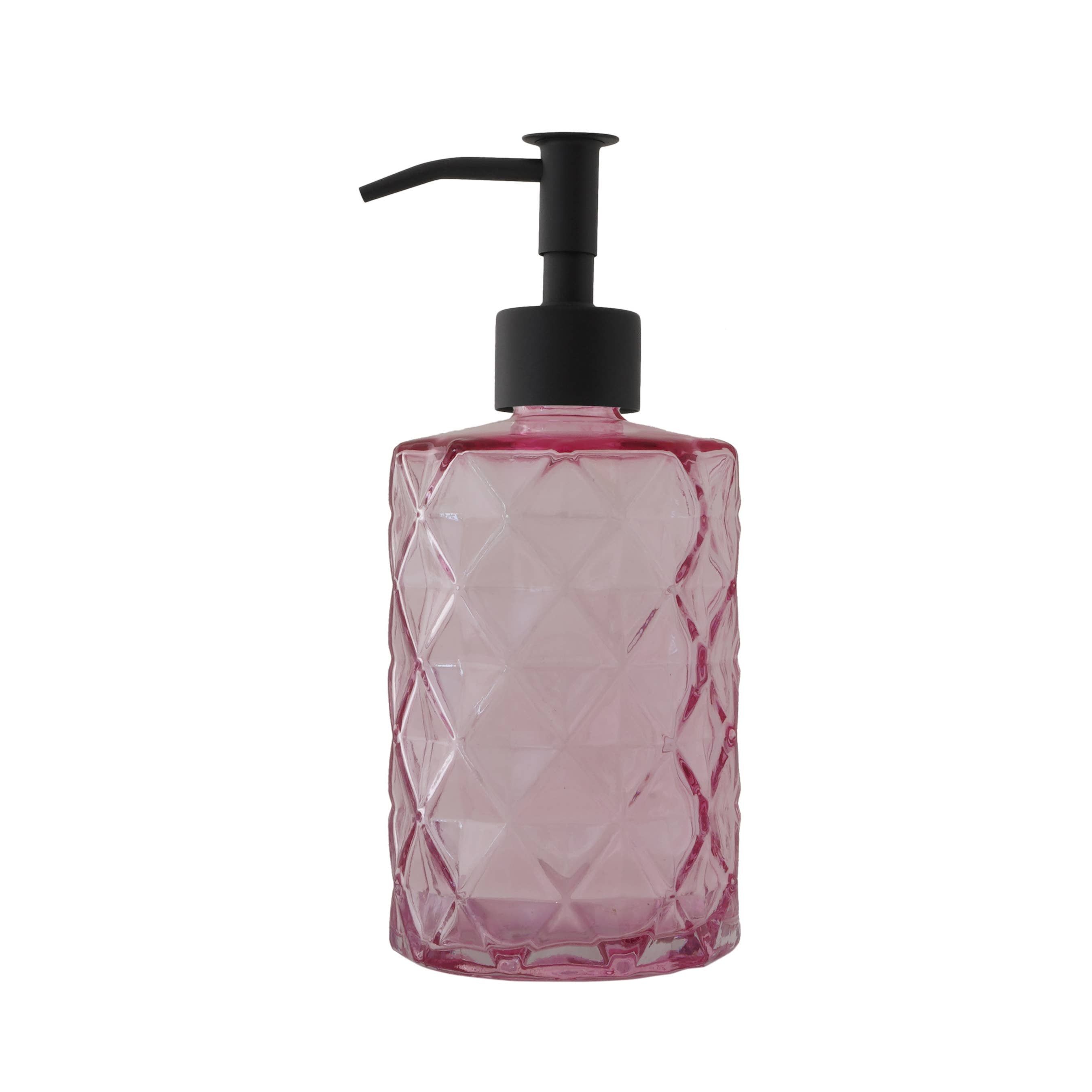 Slim Pump Diamond Pattern Glass Liquid Soap Dispenser