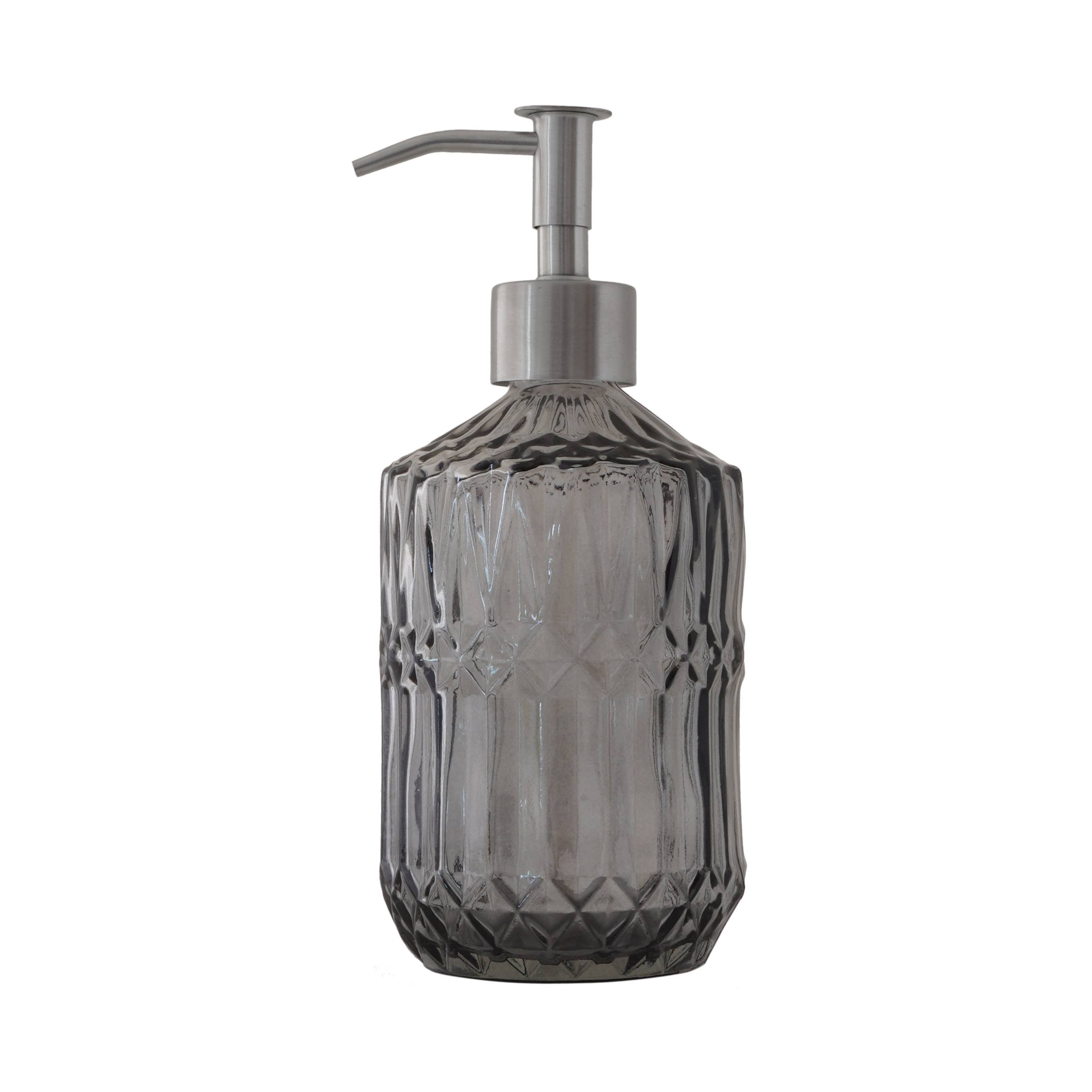 Slim Pump Crystalline Pattern Glass Liquid Soap Dispenser