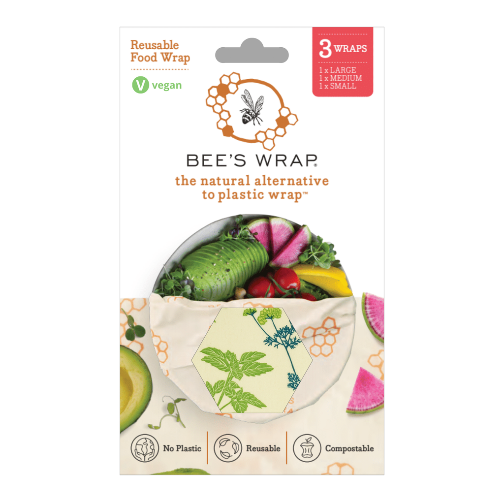 Assorted 3 Pack Beeswax Food Wrap- Herb Garden