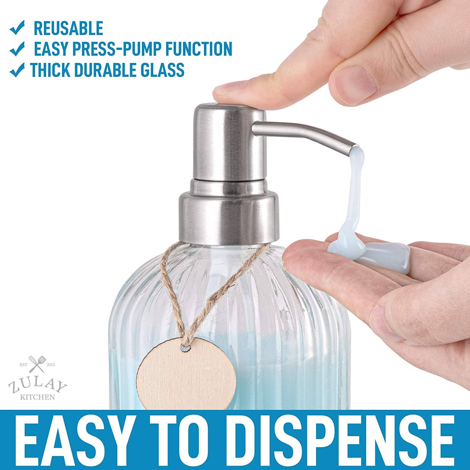 Glass Hand Soap Dispenser -16oz