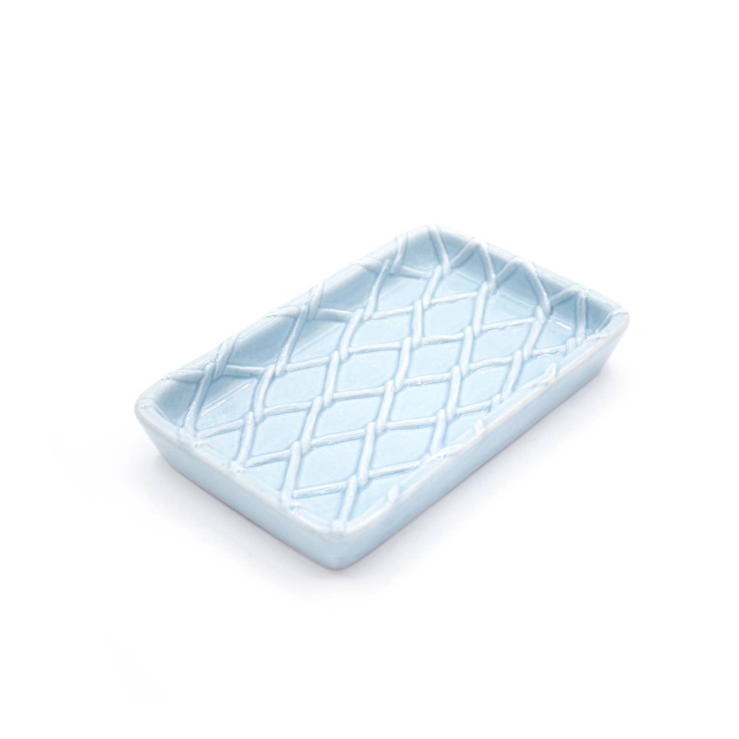 Light Blue Textured Soap Dish
