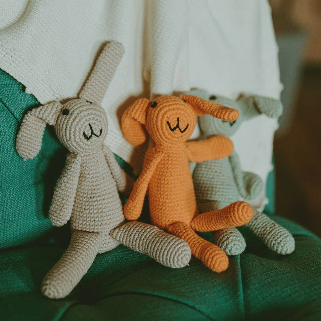 Handmade Sweet “My First Bunny” Baby Rattle – Organic Cotton